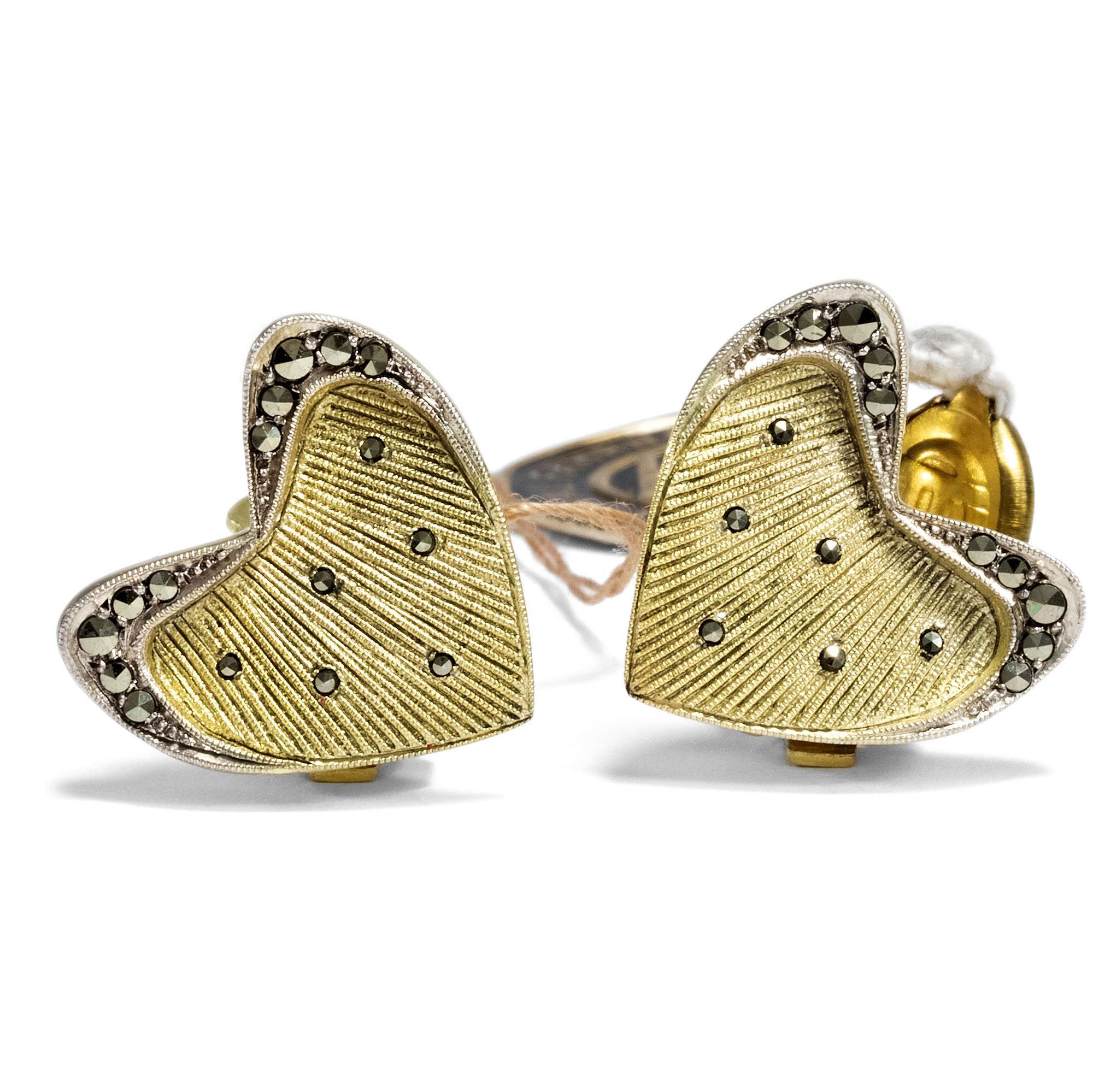 613376-hofer-antikschmuck-Glamouroese-Ohrclips-in-vergoldetem-Silber-von-Theodor-Fahrner-1950er-Jahre-Goldfaecher