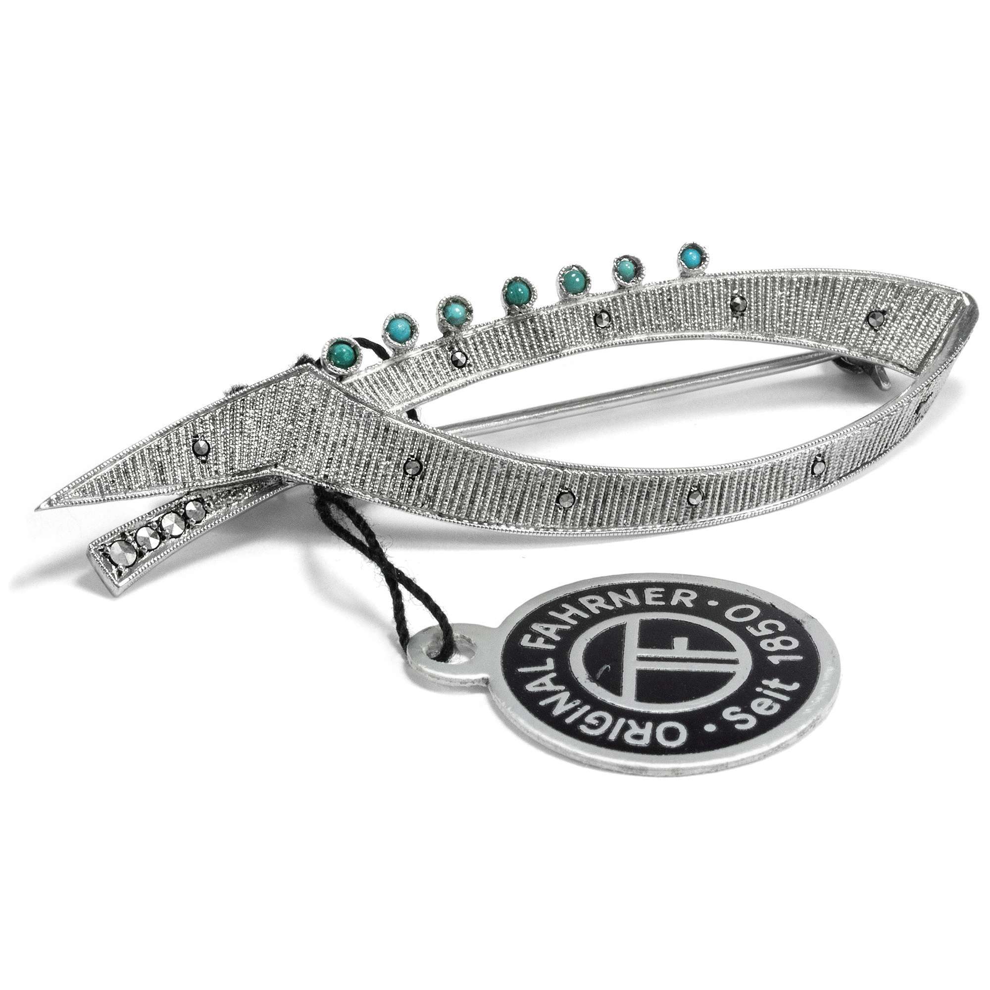 618210-hofer-antikschmuck-Midcentury-Brosche-mit-Tuerkisen-aus-Silber-Theodor-Fahrner-1955er-Jahre-Kleiner-Fisch_2