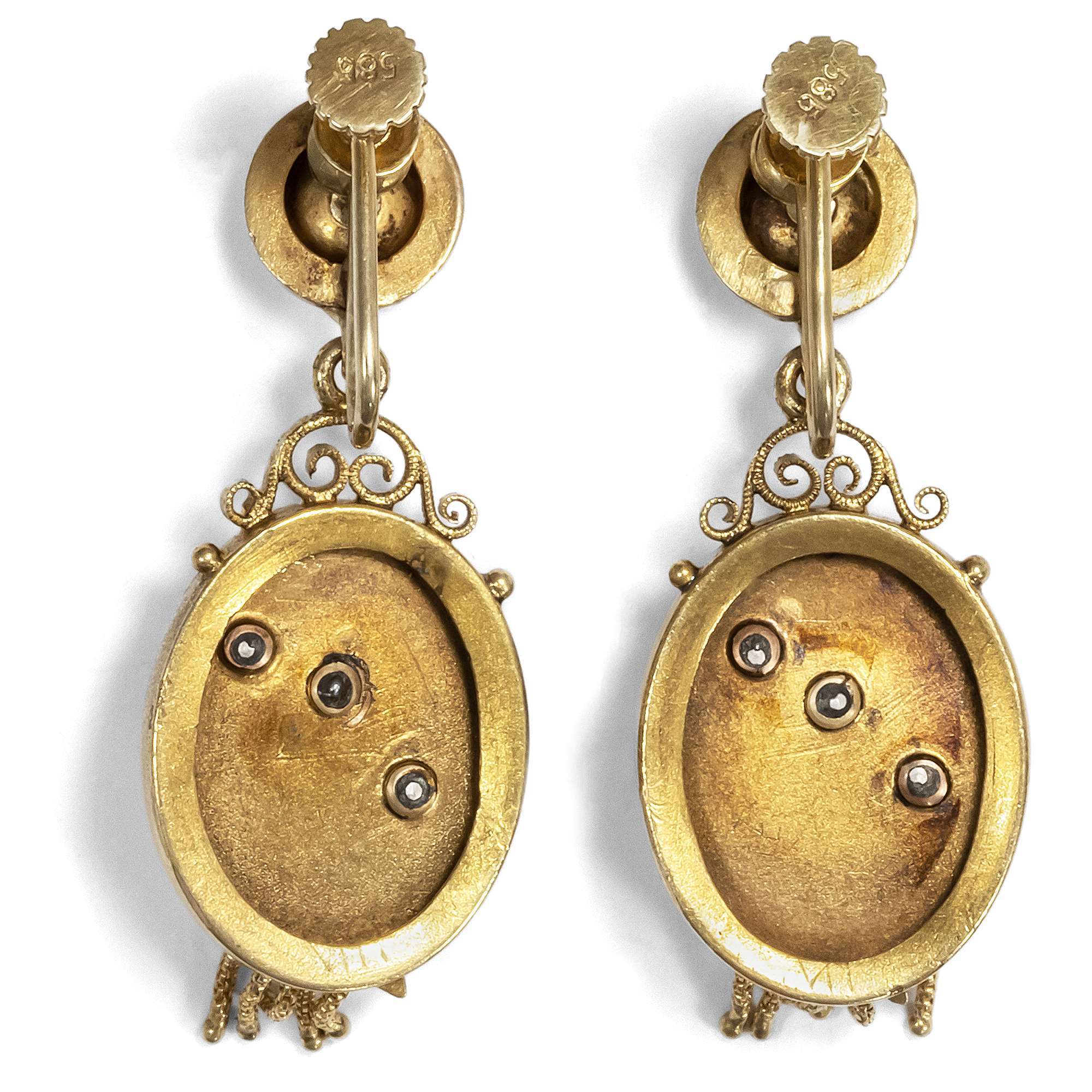 619261-hofer-antikschmuck-Antikes-Paar-Ohrhaenger-des-Realismus-in-Gold-und-Perlen-um-1870-Realistische-Schleifen_3