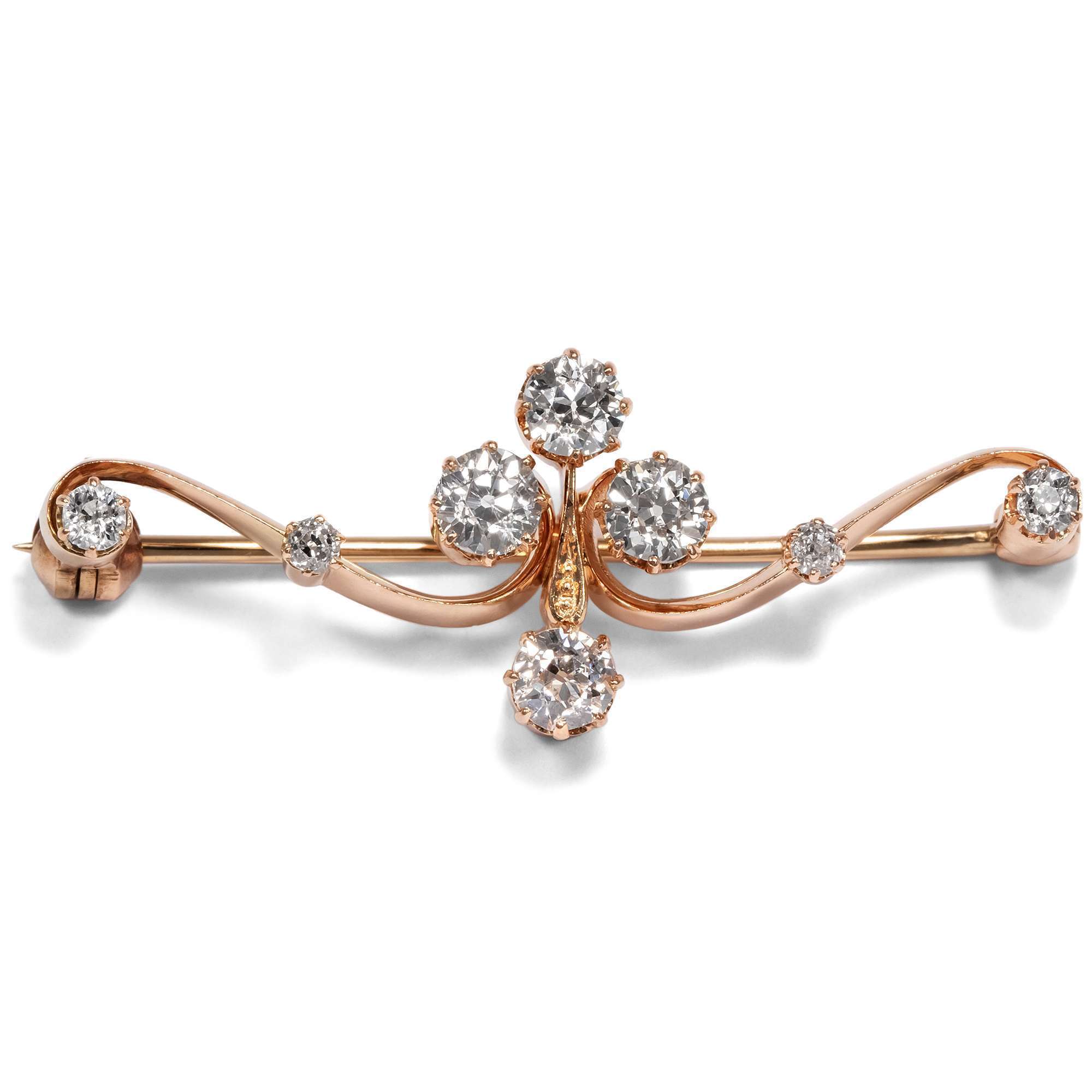 619711-hofer-antikschmuck-Strahlende-Kragenbrosche-mit-1-14-ctDiamanten-in-Rotgold-Deutschland-um-1890-Rococo-Revival_1