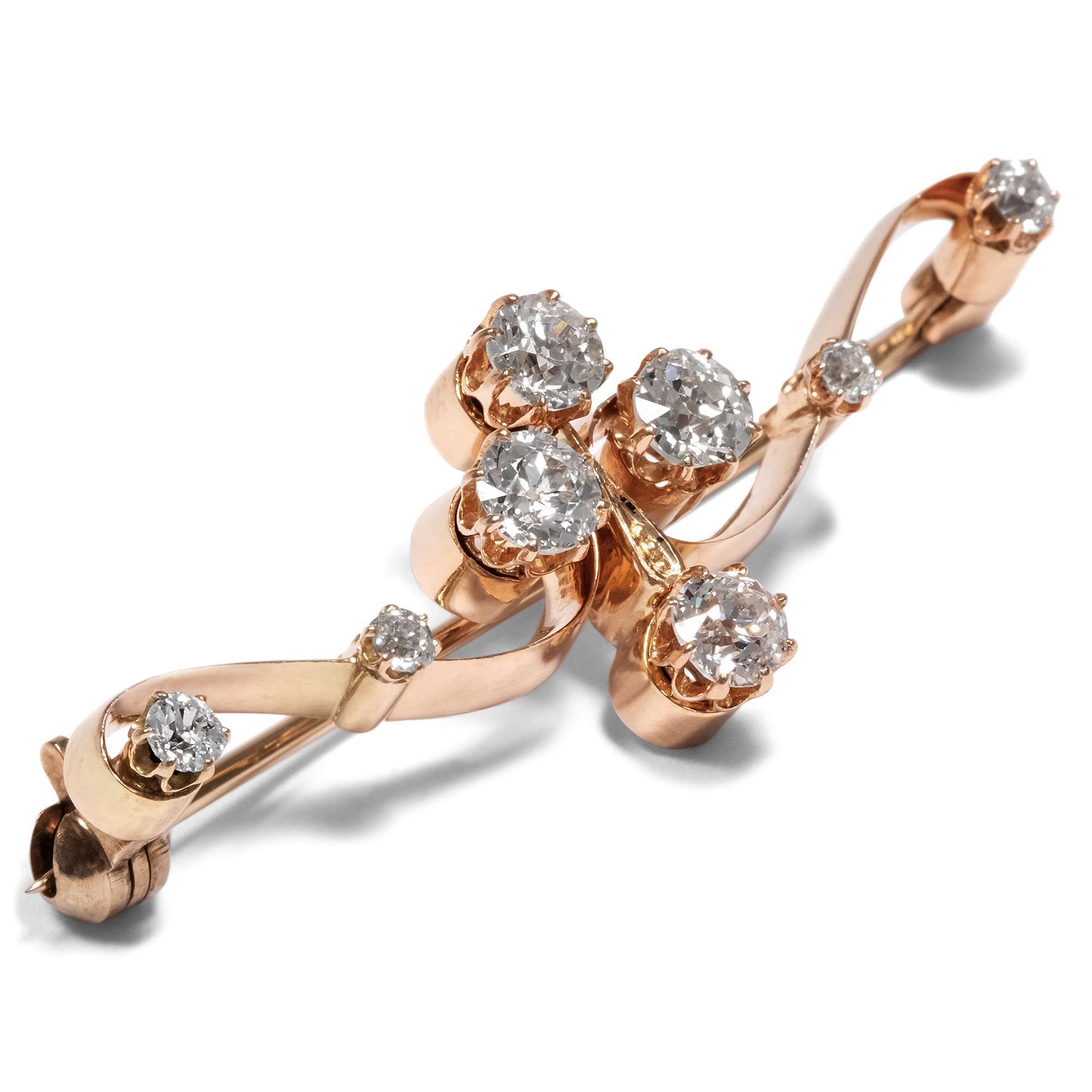 619711-hofer-antikschmuck-Strahlende-Kragenbrosche-mit-1-14-ctDiamanten-in-Rotgold-Deutschland-um-1890-Rococo-Revival_4