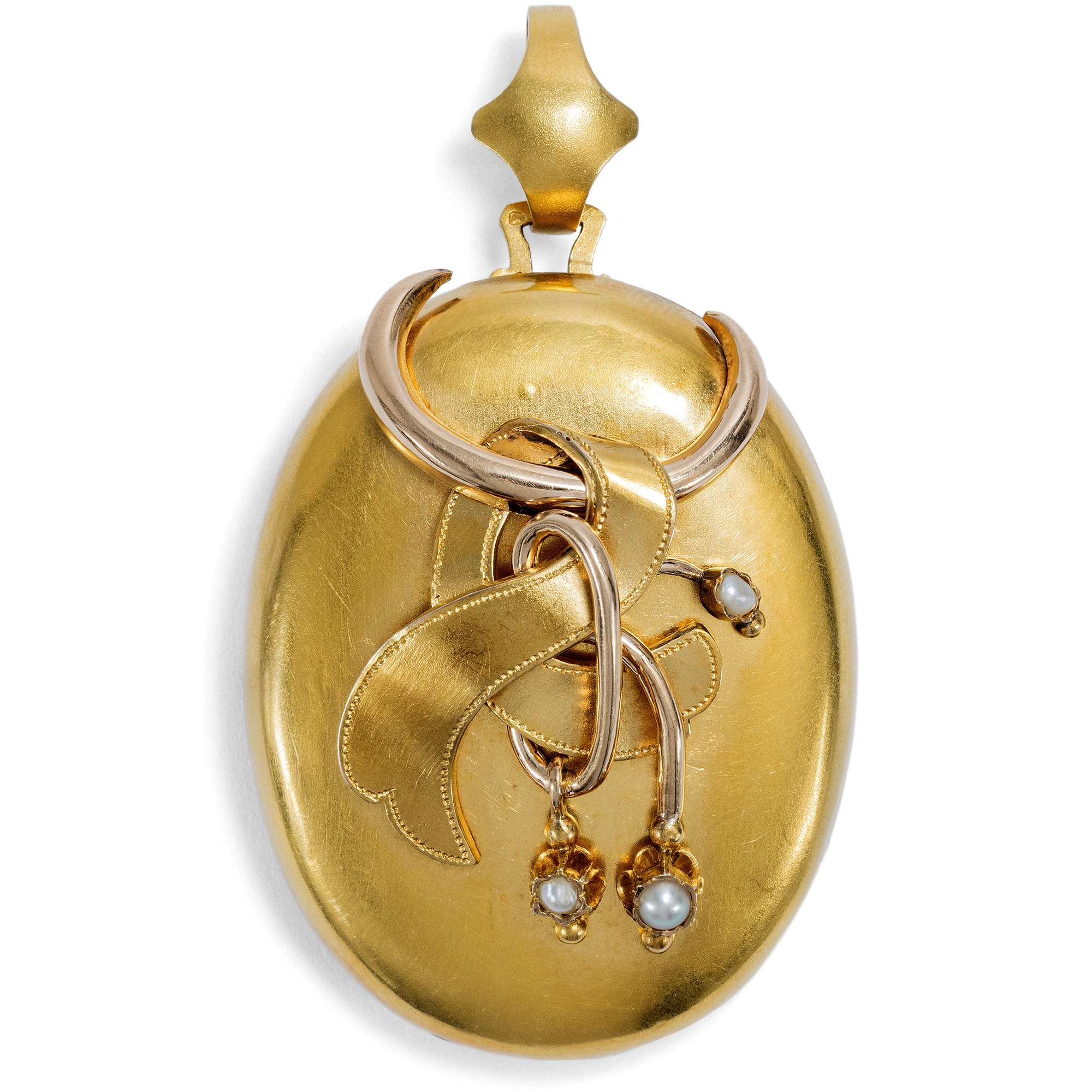 620577-hofer-antikschmuck-Demi-Parure-aus-Ohringen-und-Anhaenger-Brosche-mit-Perlen-in-Gold-Wien-um-1880-Natur-und-Kunst_2