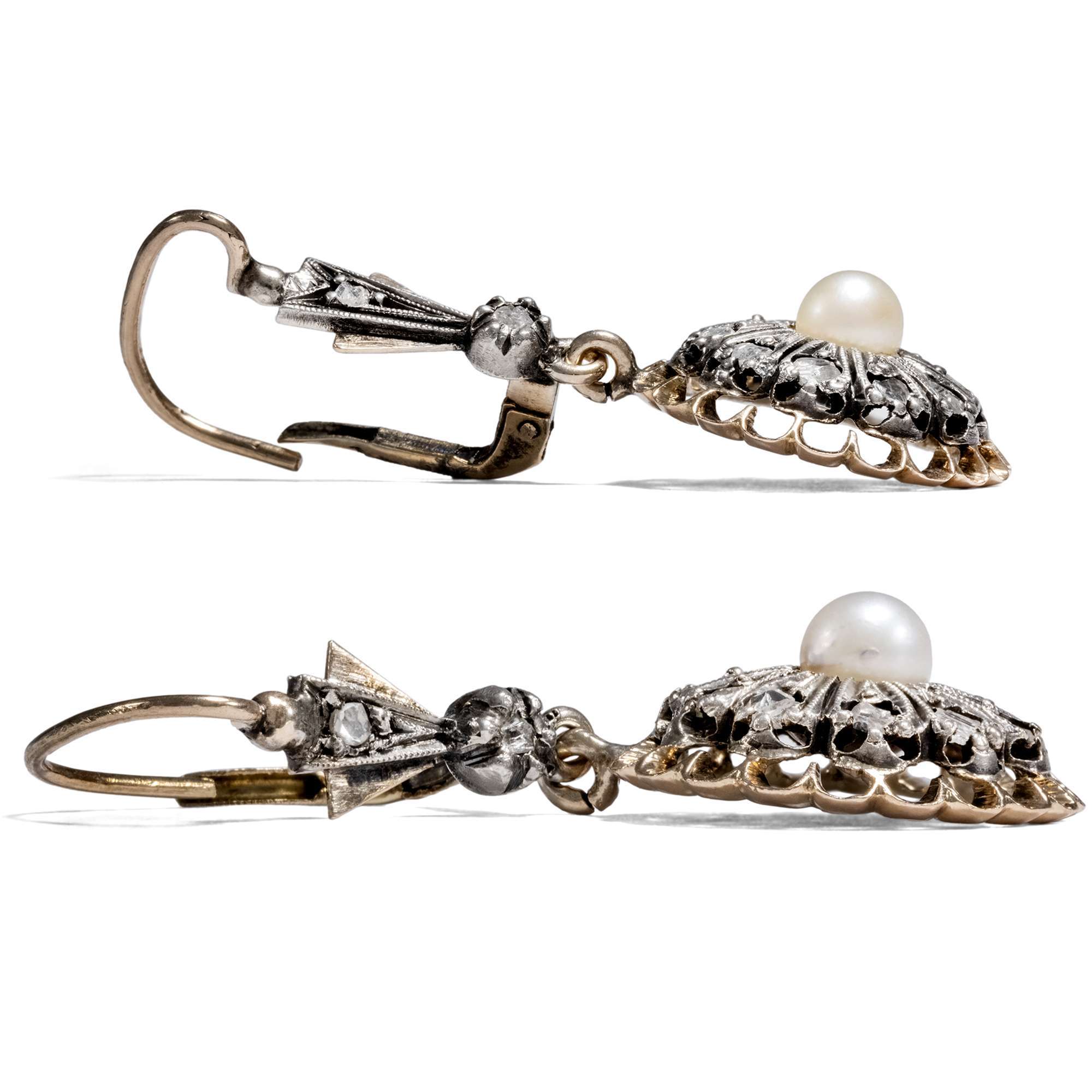 620962-hofer-antikschmuck-Auffallend-schoene-vintage-Ohrhaenger-mit-Perlen-und-Diamanten-in-Gold-und-Silber-um-1955-Vintage-Glamour_1