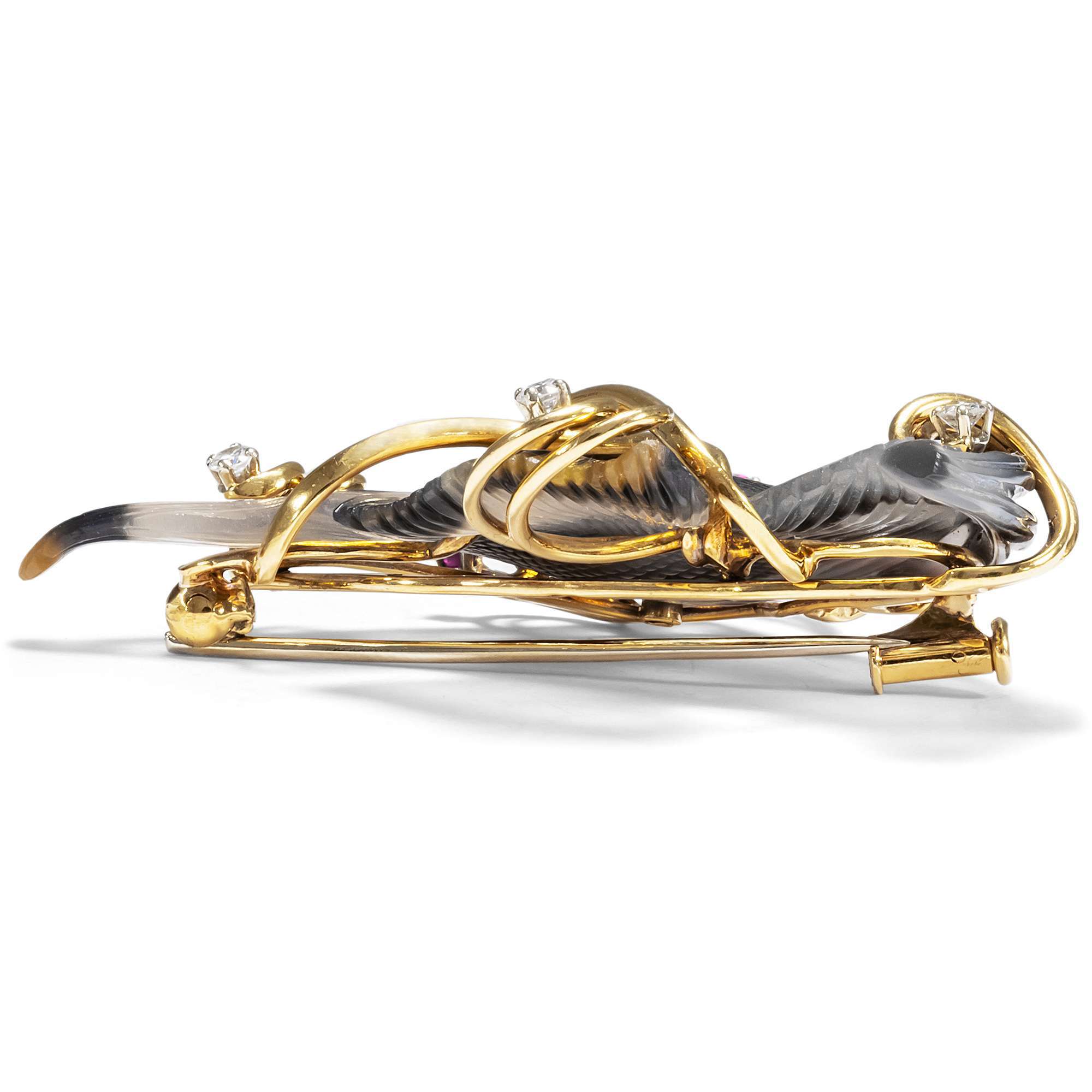 621896-hofer-antikschmuck-Maritime-vintage-Brosche-mit-passenden-Ohrclips-aus-Achaten-Rubinen-Diamanten-und-Gold-um-1980-Unter-dem-Meer-_1