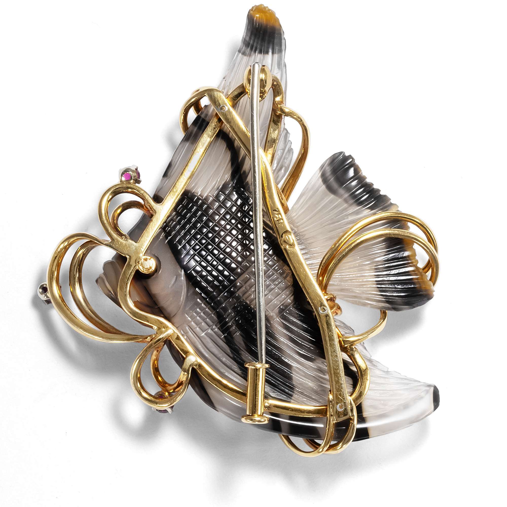 621896-hofer-antikschmuck-Maritime-vintage-Brosche-mit-passenden-Ohrclips-aus-Achaten-Rubinen-Diamanten-und-Gold-um-1980-Unter-dem-Meer-_7
