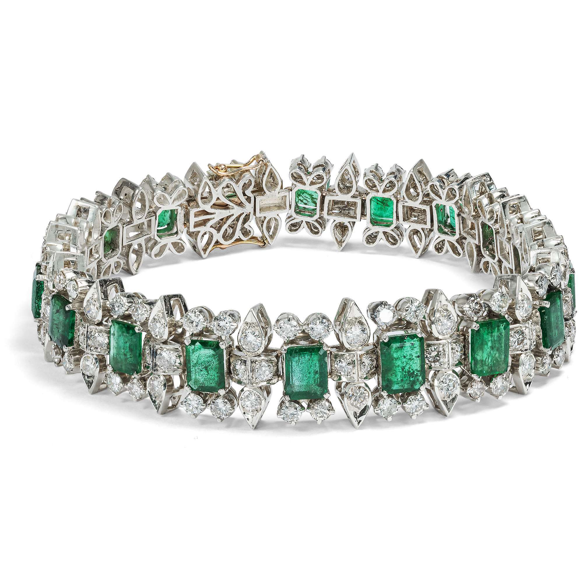 623293-hofer-antikschmuck-Glamouroeses-vintage-Armband-mit-Smaragd-und-6-48-ct-Diamanten-um-1965-Das-schoenste-Gruen_1