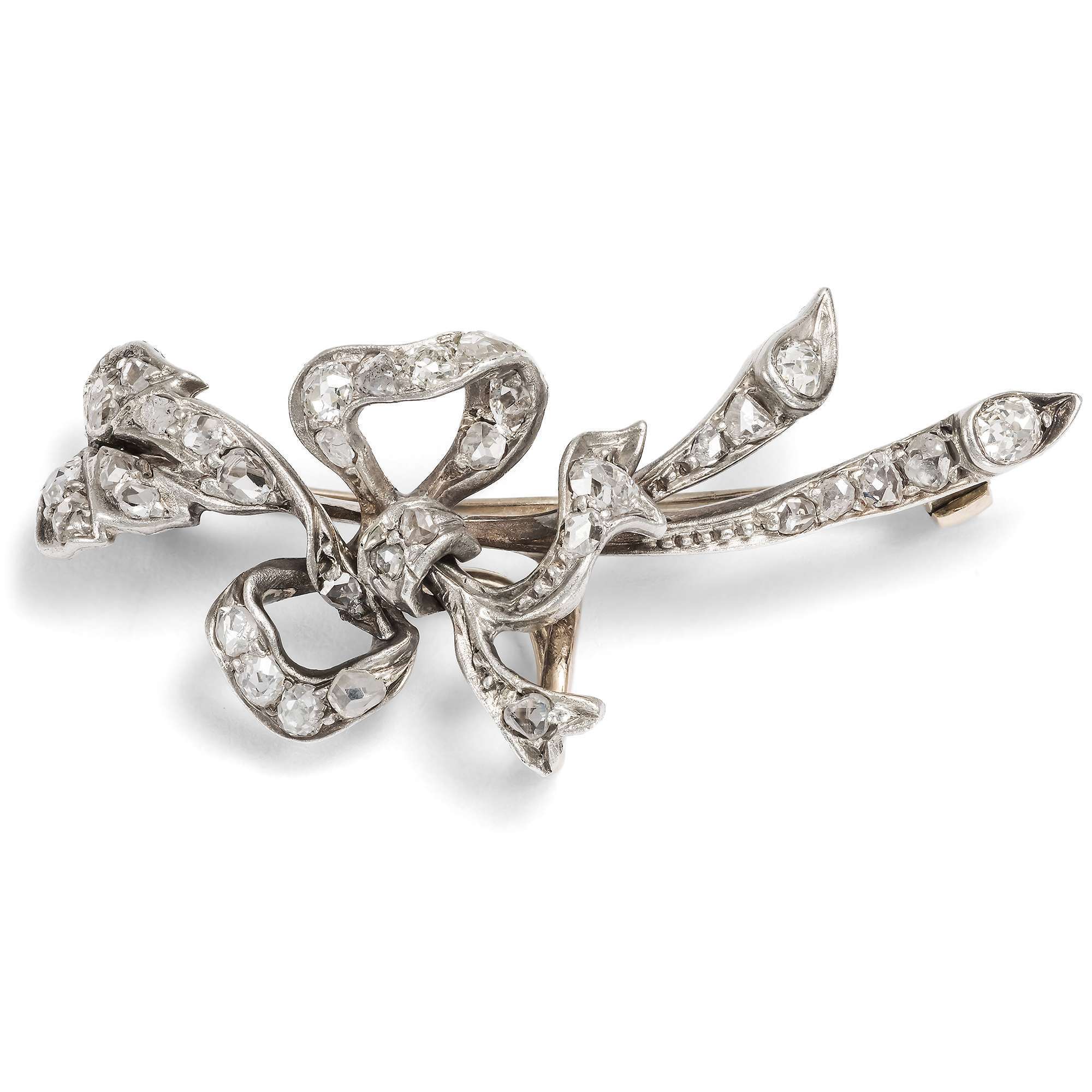 623872-hofer-antikschmuck-Antike-Schleifenbrosche-mit-Diamanten-in-Silber-auf-Gold-um-1890-Edel-und-Nuetzlich