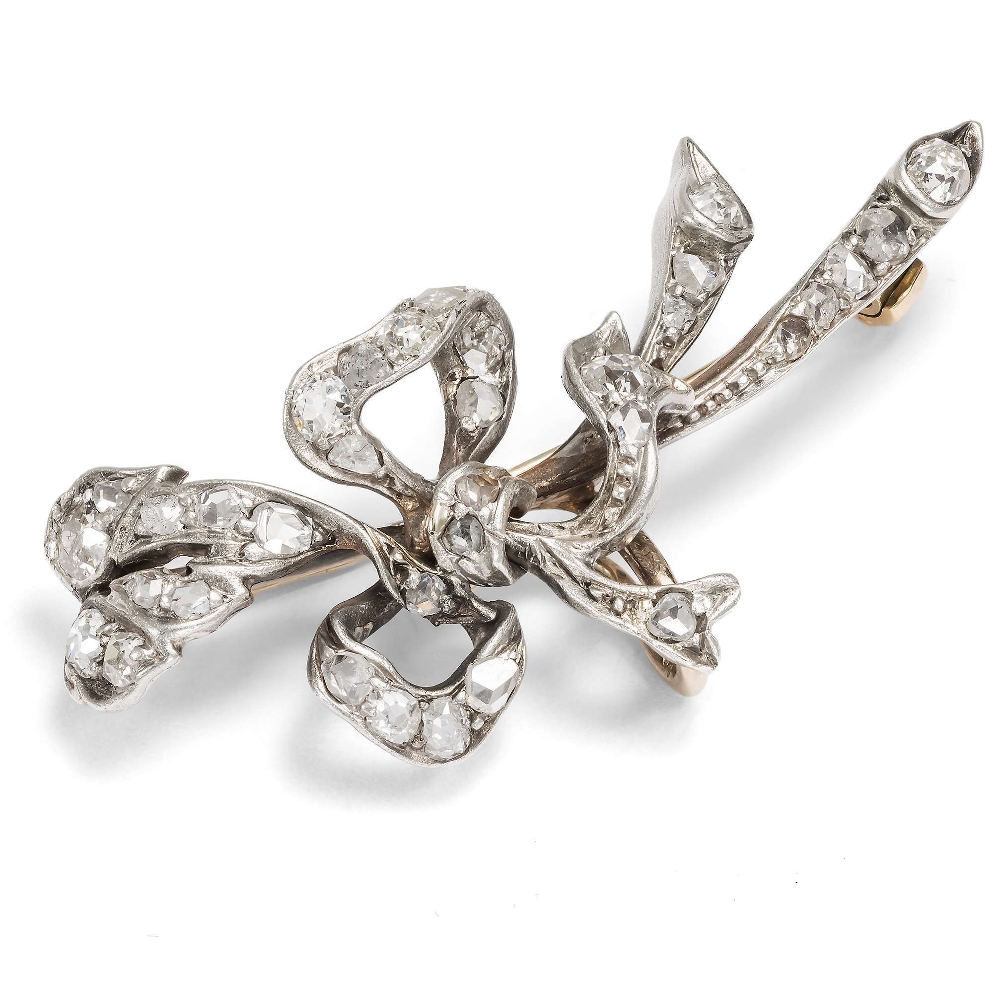 623872-hofer-antikschmuck-Antike-Schleifenbrosche-mit-Diamanten-in-Silber-auf-Gold-um-1890-Edel-und-Nuetzlich_2