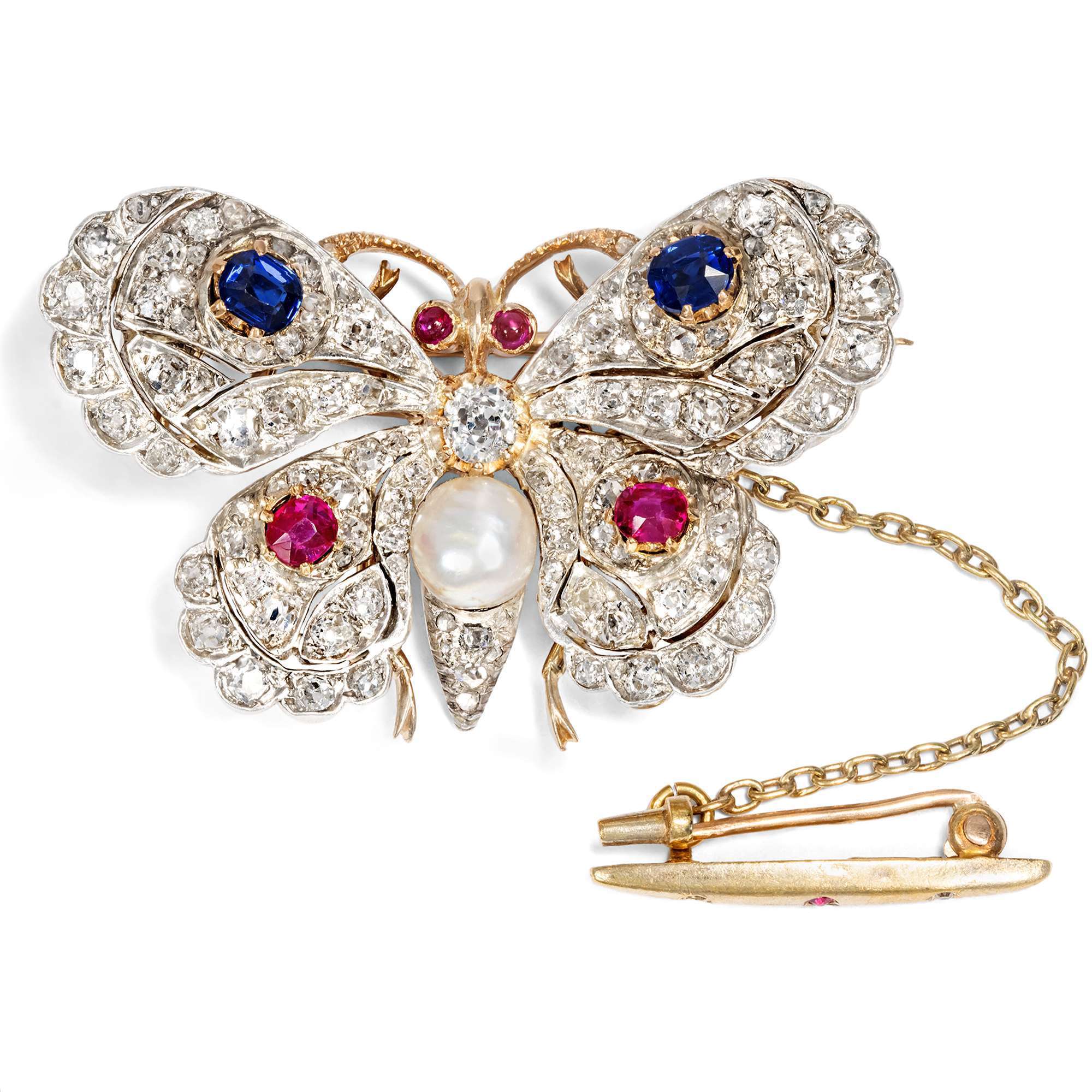 624202-hofer-antikschmuck-Kostbarer-Schmetterling-mit-Naturperle-Rubinen-Saphiren-und-Diamanten-um-1890-Bunter-Falter_1