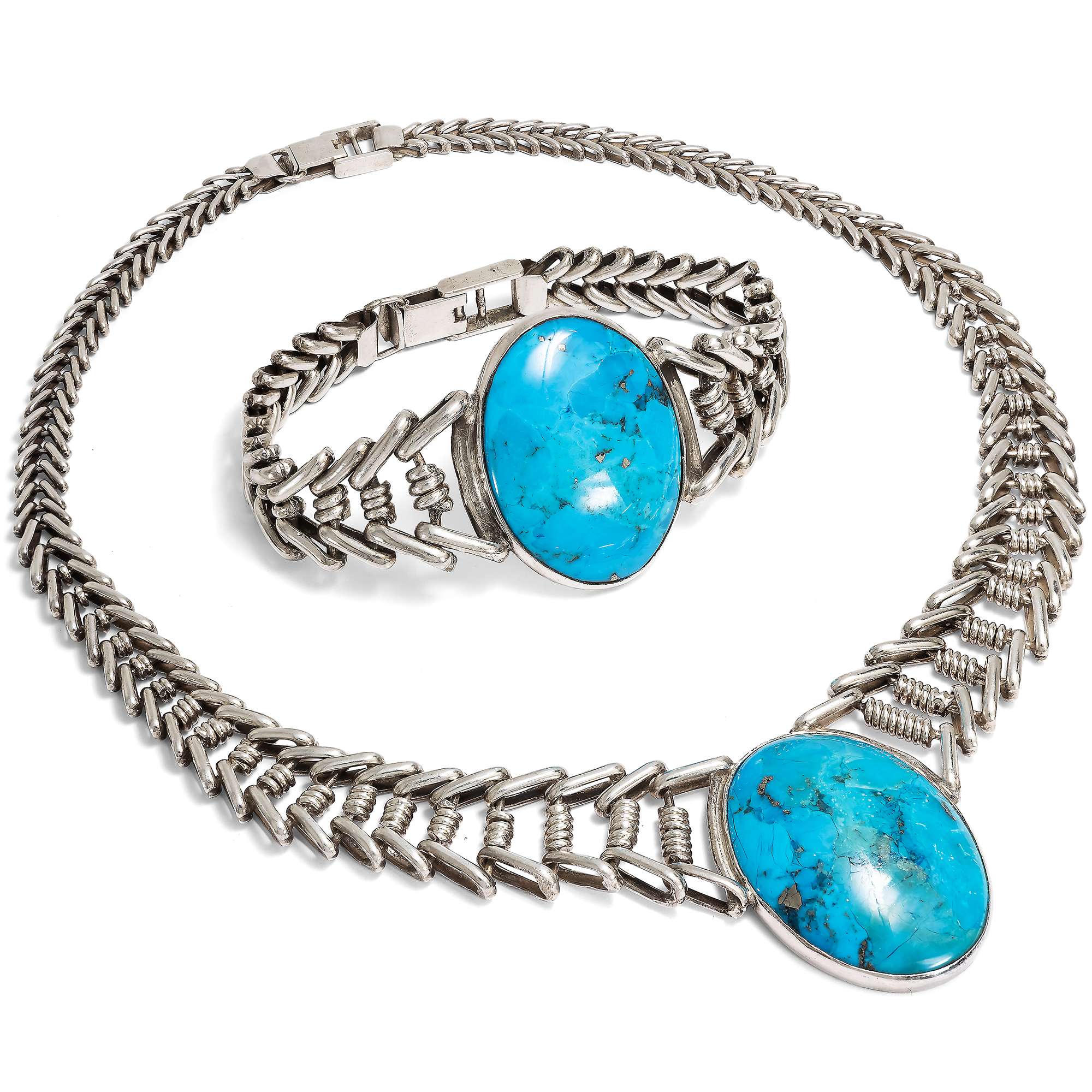 624439-hofer-antikschmuck-Eindrucksvolles-Set-aus-Collier-und-Armband-mit-Tuerkisen-in-Silber-USA-um-1980-Sleeping-Beauty_9