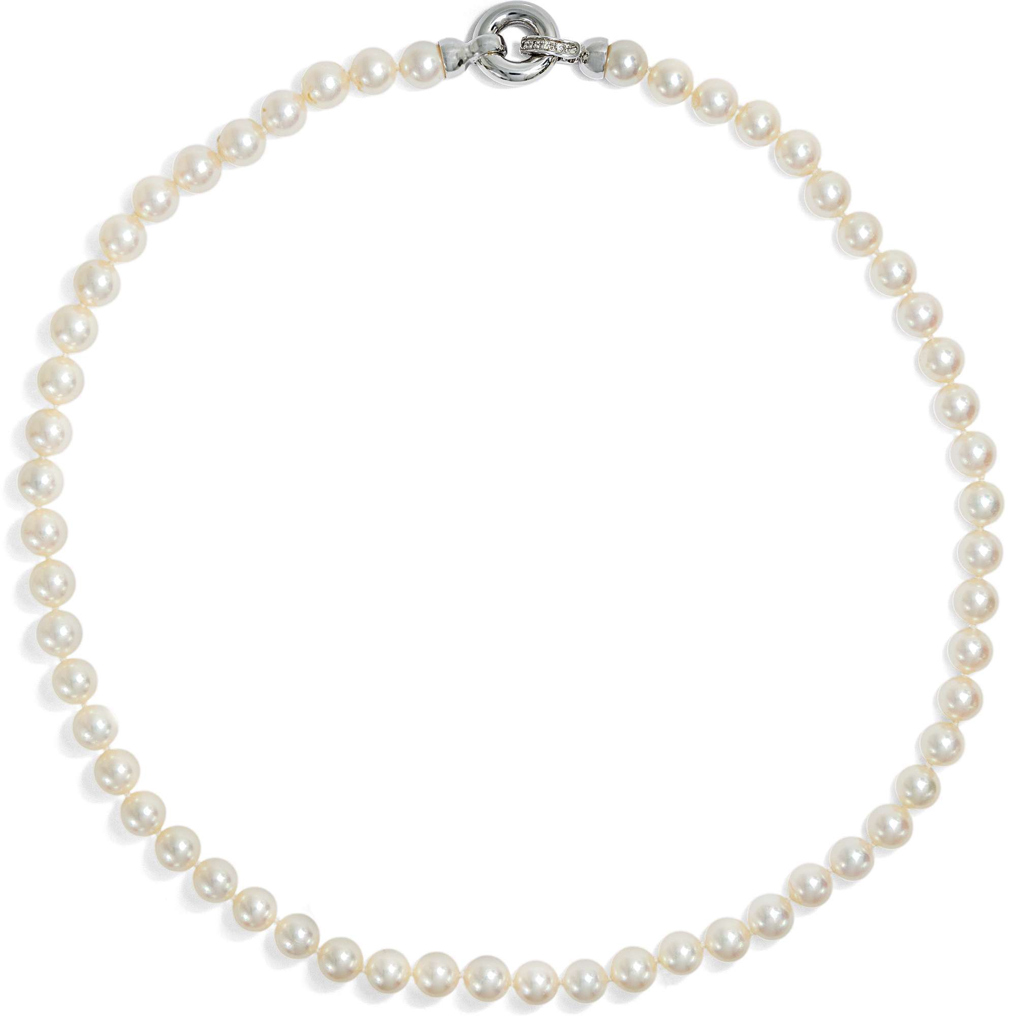 624672-hofer-antikschmuck-Qualitaetvolles-vintage-Matinee-Perlencollier-mit-Weissgoldschliesse-Italien-um-2010-Perlen-fuer-den-Vormittag