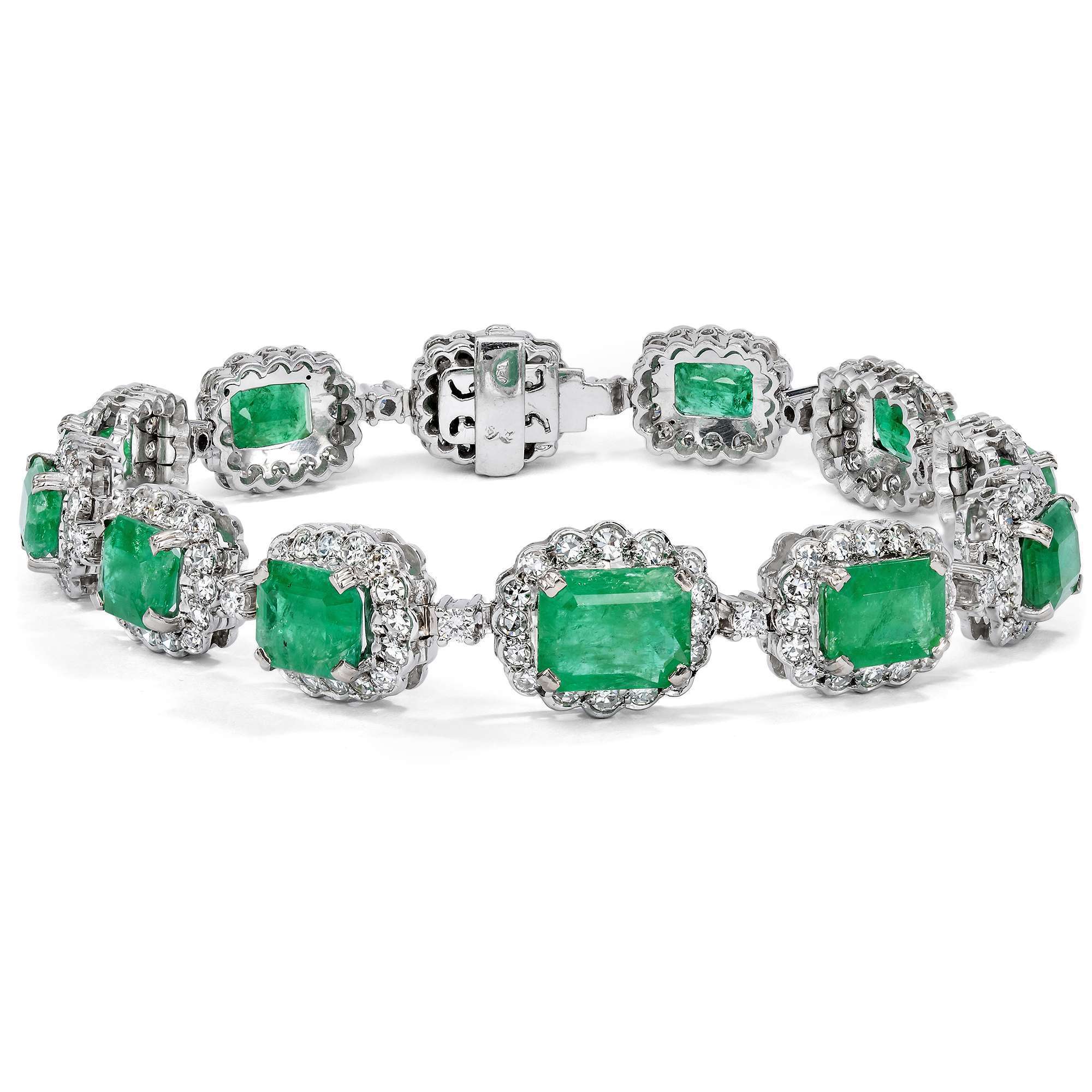624758-hofer-antikschmuck-Luxurioeses-vintage-Armband-mit-Smaragden-und-Diamanten-in-Weissgold-um-1965-ueppiges-Gruen