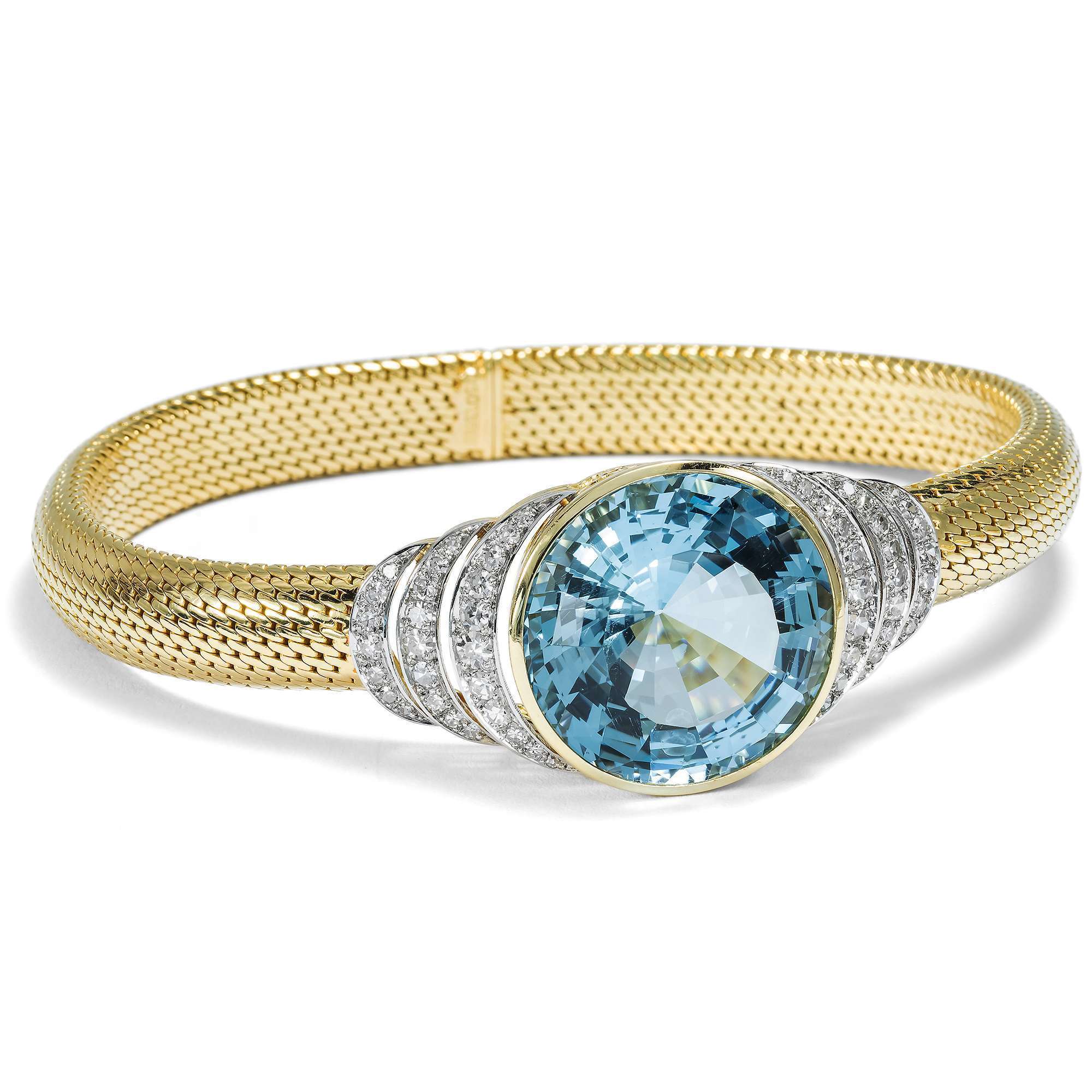 625186-hofer-antikschmuck-Antikes-Retro-Armband-mit-Aquamarin-und-Diamanten-in-Gold-um-1935-Freude-an-der-Farbe