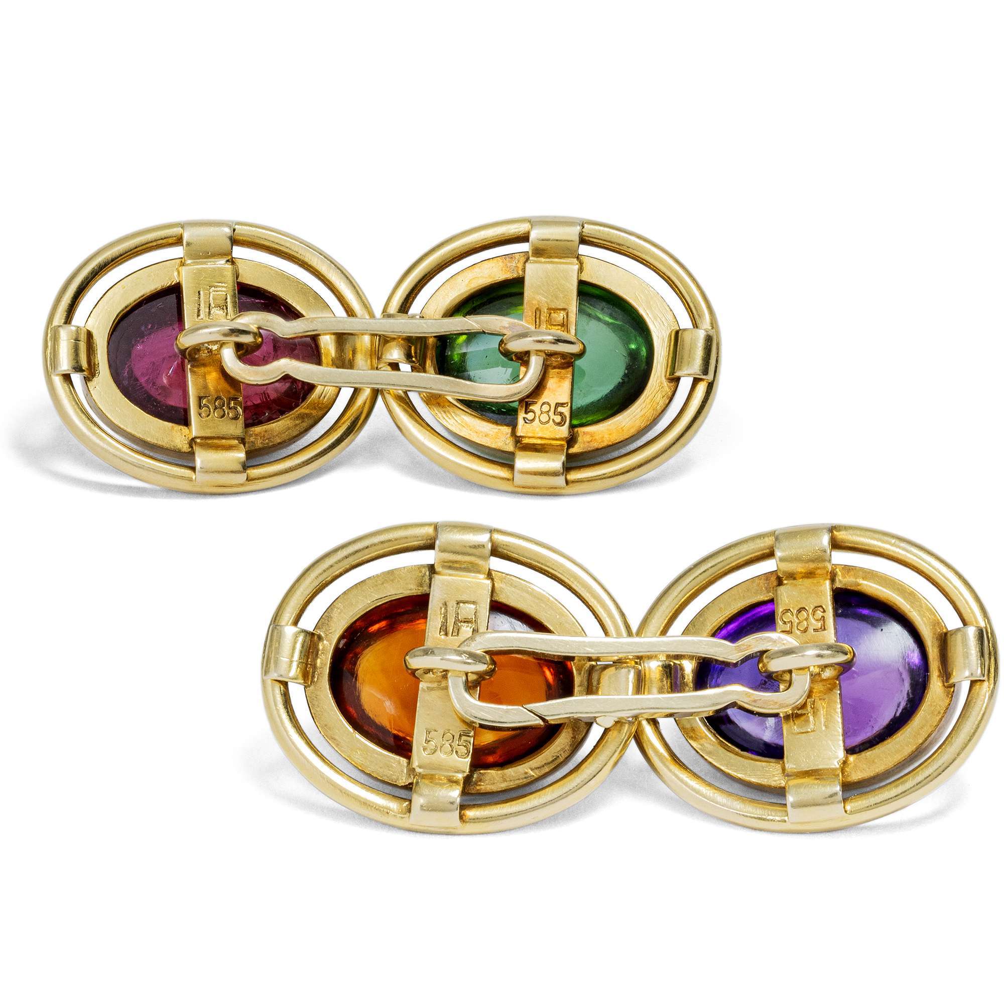 625480-hofer-antikschmuck-Edle-Manschettenknoepfe-mit-Amethyst-Citrin-und-zwei-Turmalinen-in-Gold-um-1955-Farbtupfer-fuers-Hemd_3