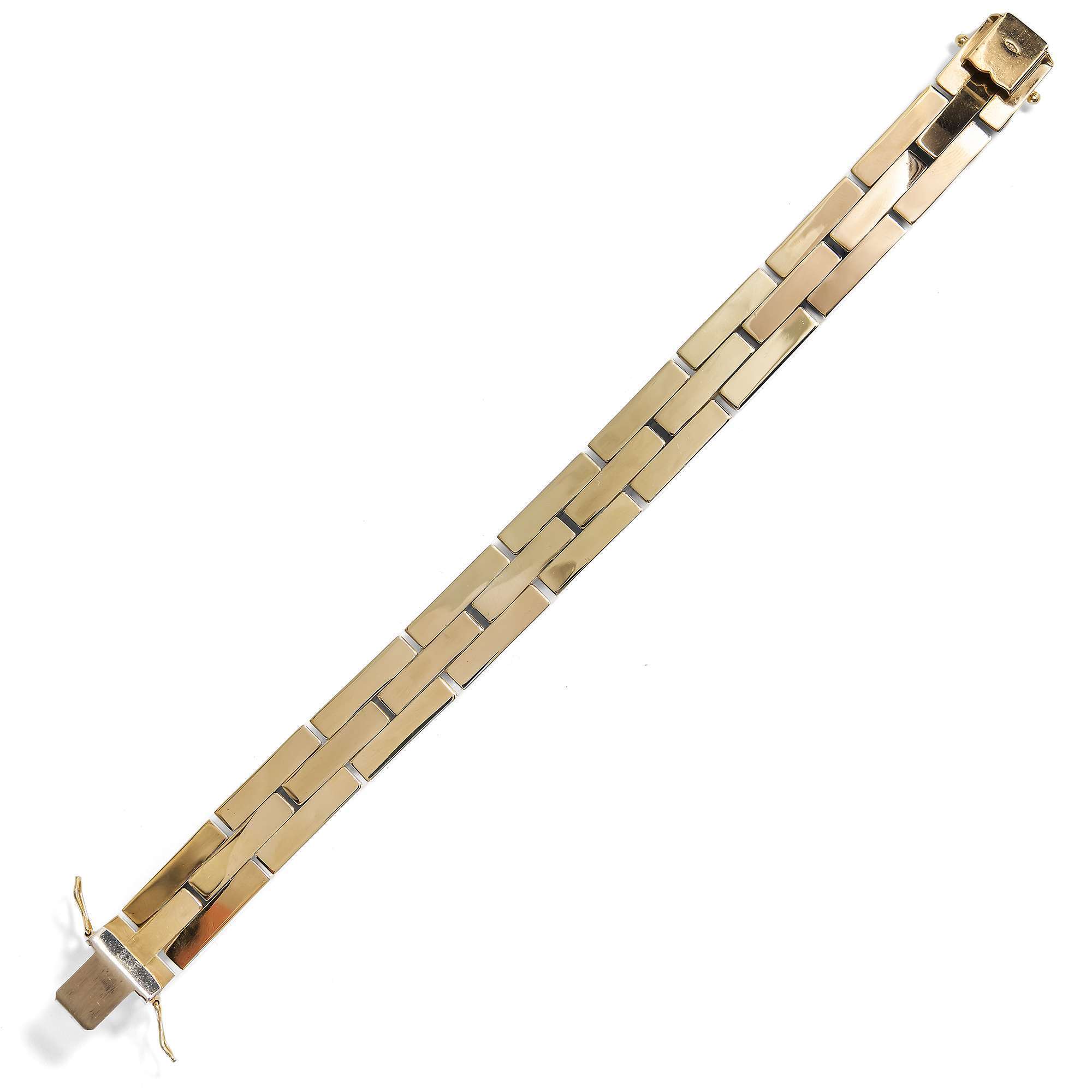 626083-hofer-antikschmuck-Prachtvolles-vintage-Backstein-Armband-aus-Gold-Italien-um-1960-Goldenes-Mauerwerk-_2