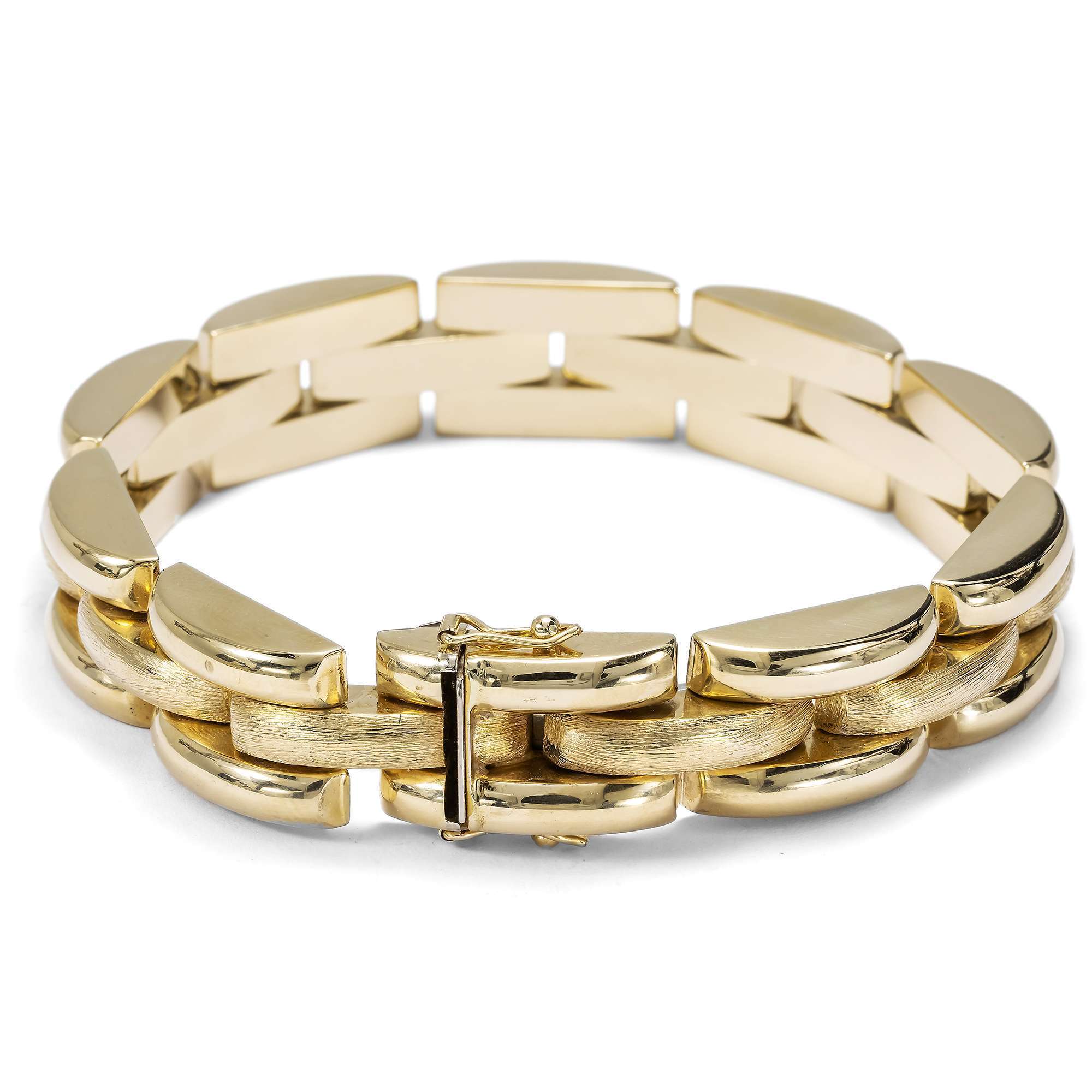 626083-hofer-antikschmuck-Prachtvolles-vintage-Backstein-Armband-aus-Gold-Italien-um-1960-Goldenes-Mauerwerk-_3
