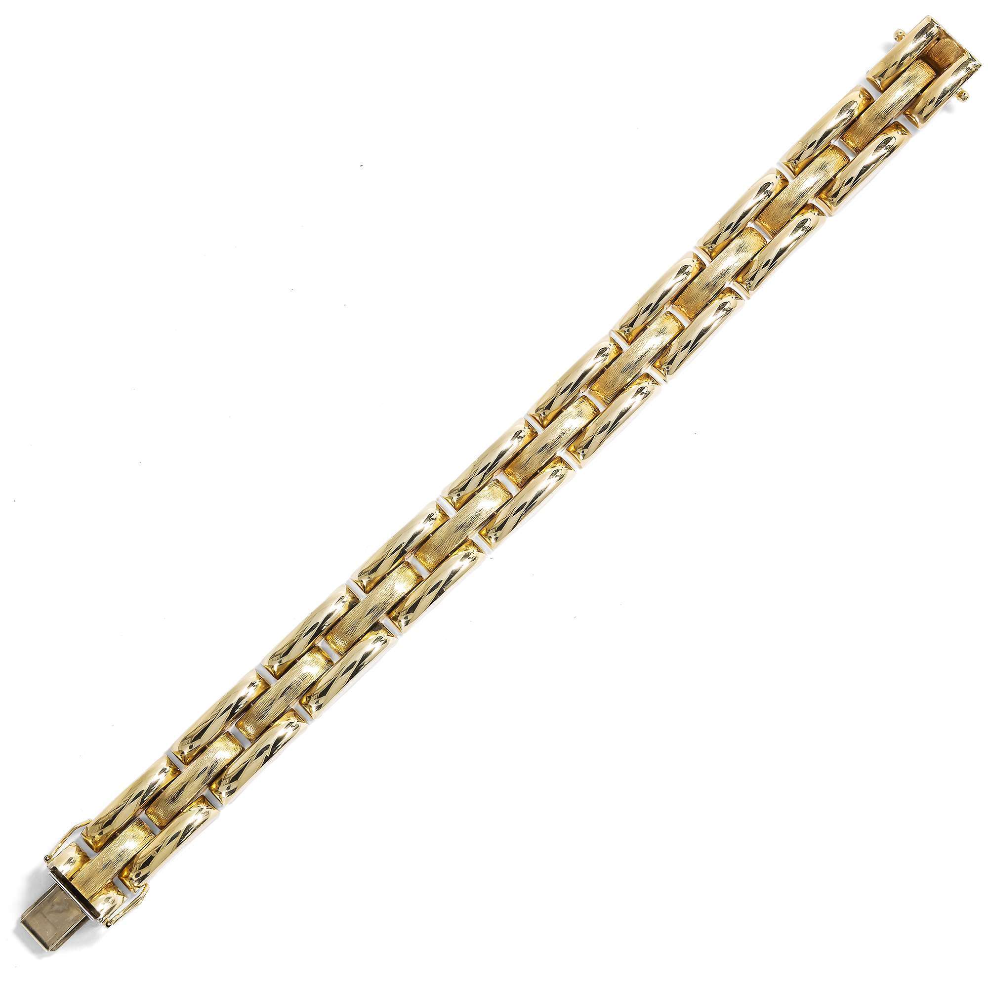 626083-hofer-antikschmuck-Prachtvolles-vintage-Backstein-Armband-aus-Gold-Italien-um-1960-Goldenes-Mauerwerk-_4