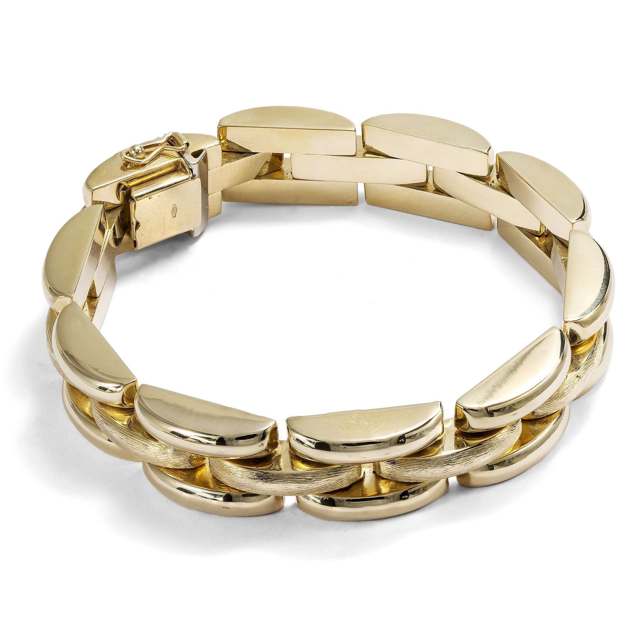 626083-hofer-antikschmuck-Prachtvolles-vintage-Backstein-Armband-aus-Gold-Italien-um-1960-Goldenes-Mauerwerk