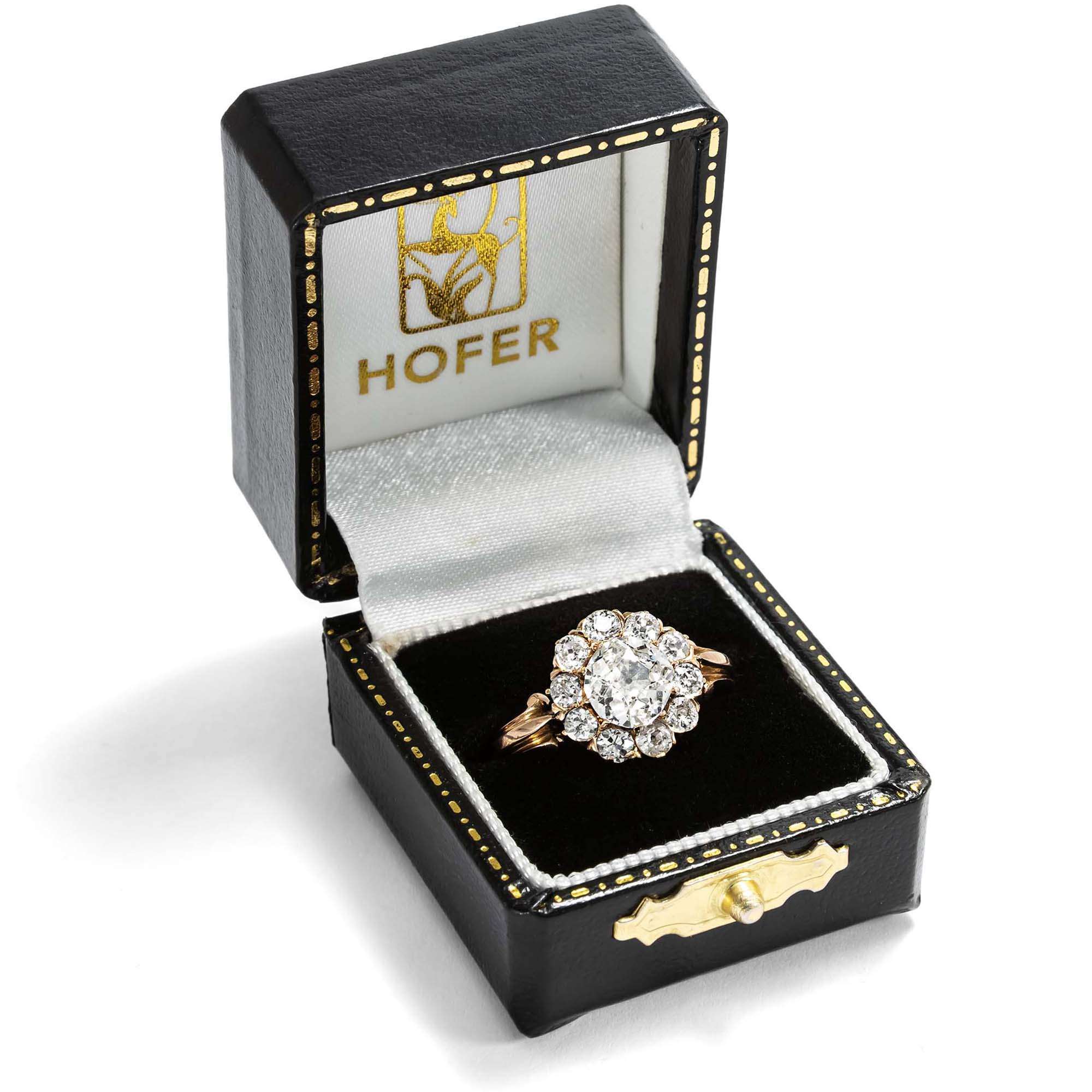 626167-hofer-antikschmuck-Kostbarer-Entourage-Ring-mit-Diamanten-im-Altschliff-in-Rosegold-um-1890-Bluete-aus-Licht_5