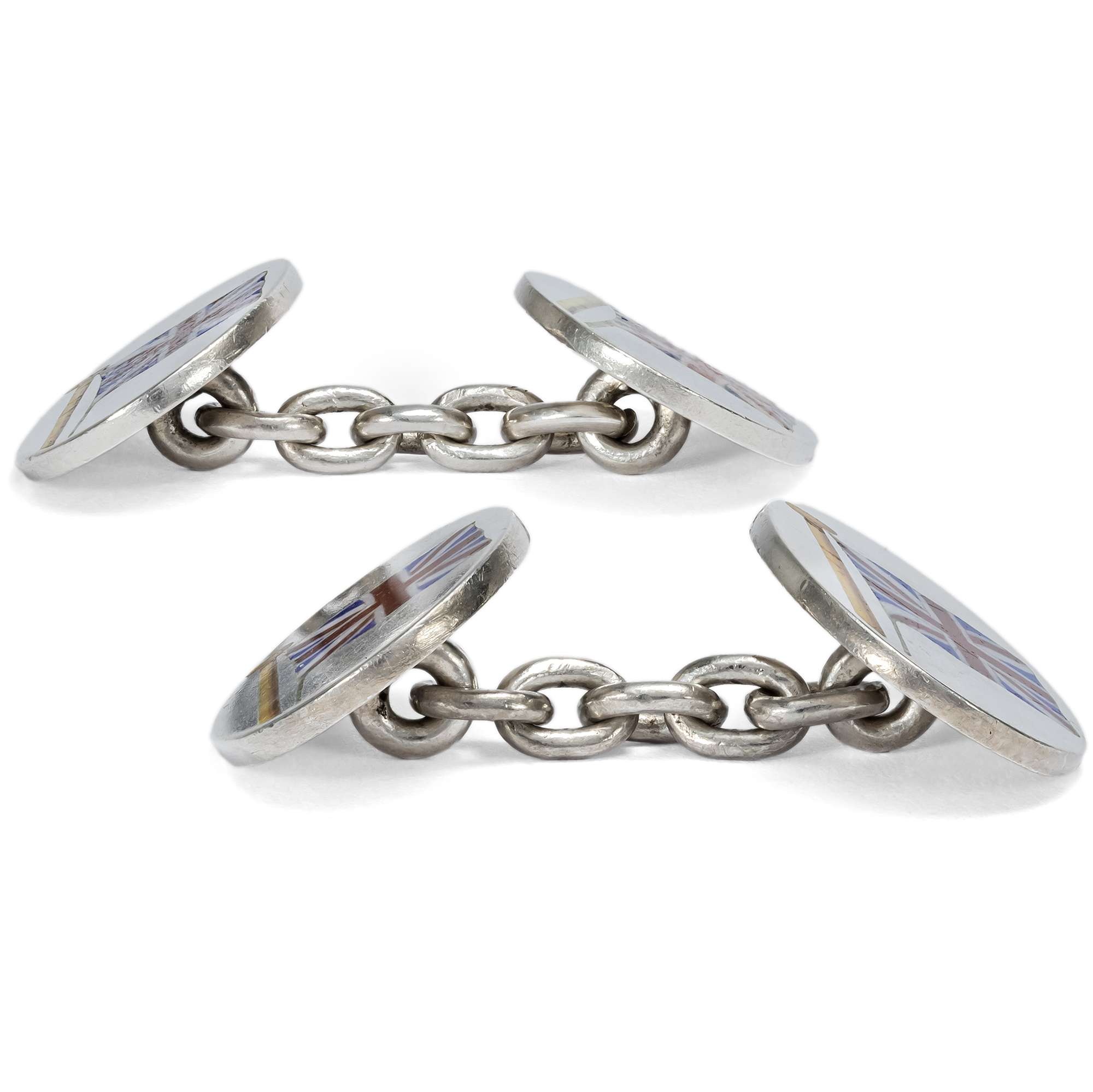 626617-hofer-antikschmuck-Antike-Manschettenknoepfe-mit-emaillierten-Union-Jacks-auf-Silber-Grossbritannien-um-1920-Rule-Britannia
