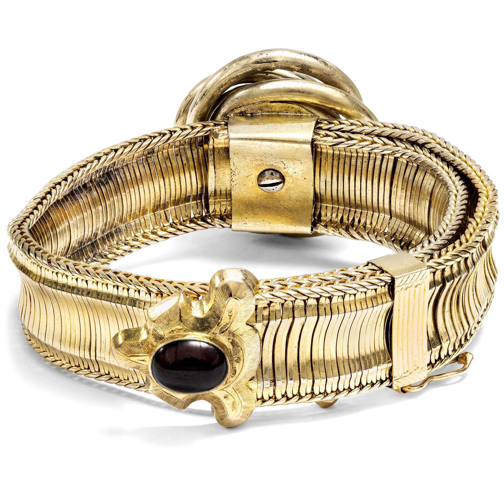 626667-hofer-antikschmuck-Viktorianisches-Armband-aus-Gold-mit-Granatcabochons-um-1850-The-Romantic-Period_3