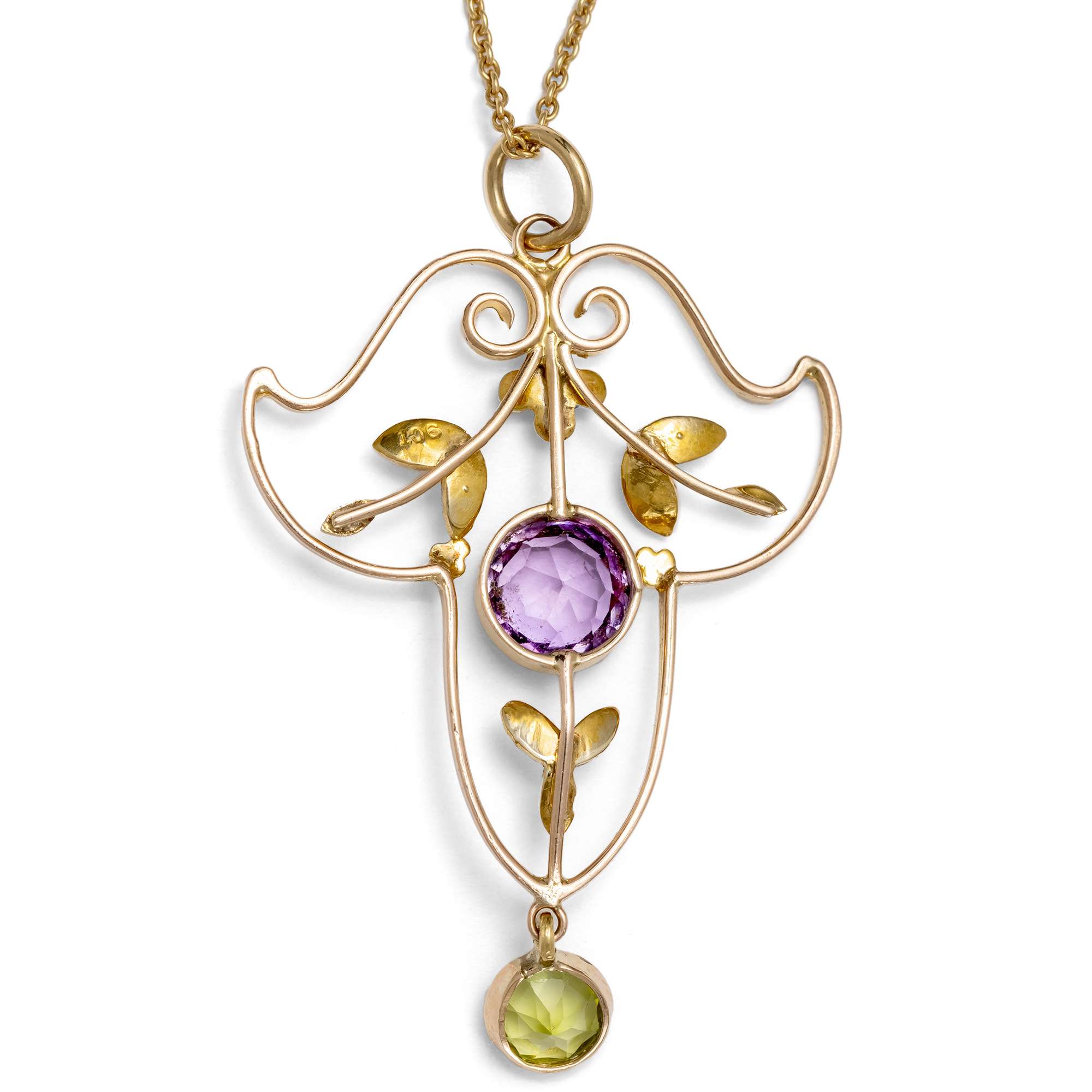 626723-hofer-antikschmuck-Antiker-Suffragetten-Anhaenger-aus-Gold-mit-Amethyst-und-Peridot-England-1910-Taten-statt-Worte_3