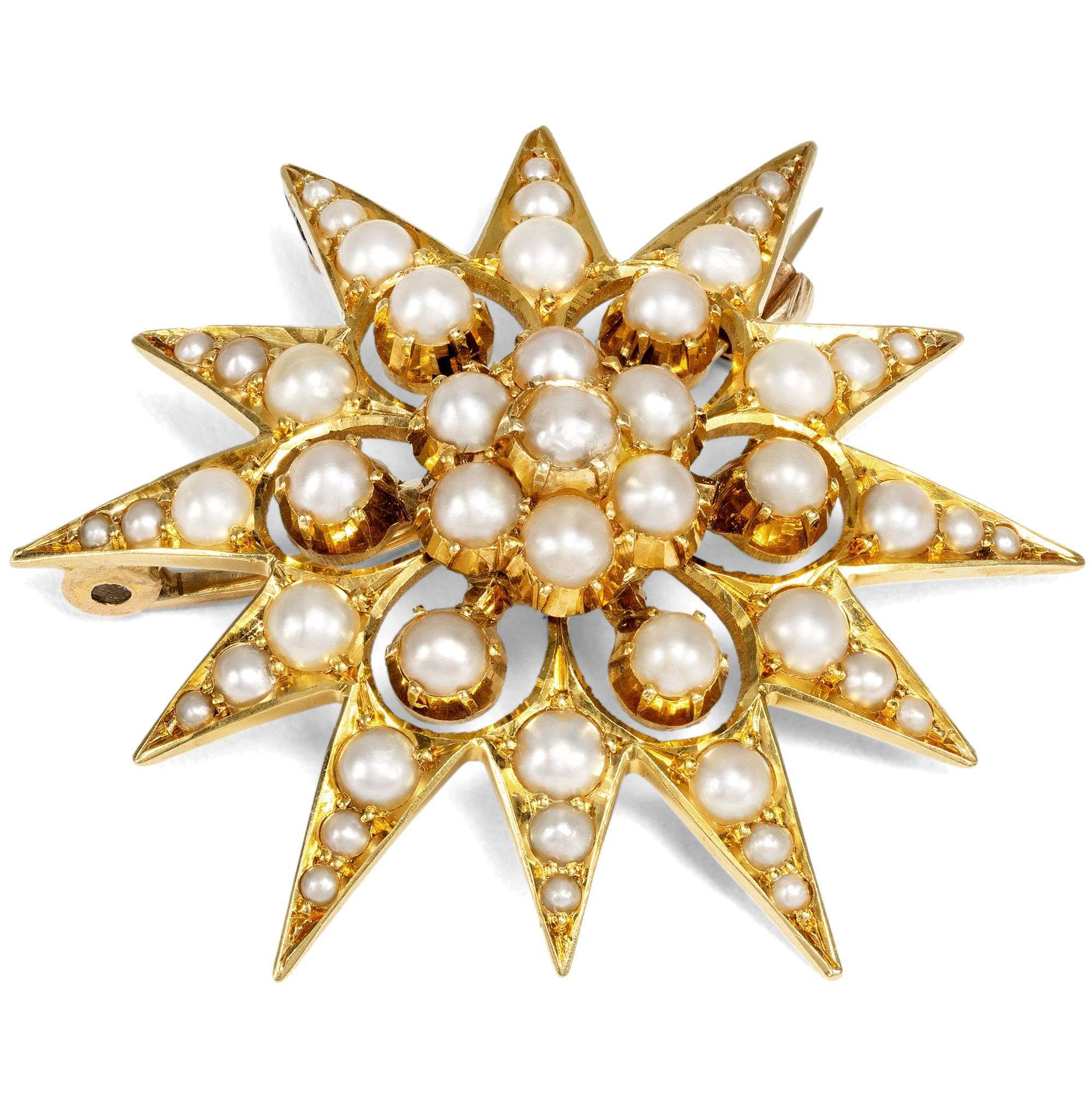 626796-hofer-antikschmuck-Stern-als-Brosche-aus-15ct-Gold-mit-Naturperlen-England-um-1890-Licht-in-dunkler-Nacht_2