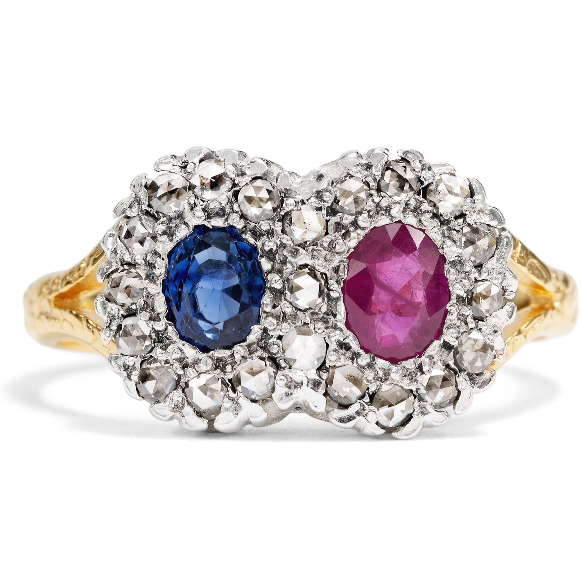 626971-hofer-antikschmuck-Nostalgischer-Ring-aus-Gold-und-Silber-mit-Diamanten-Saphir-und-Rubin-London-um-2000-In-ewiger-Verbindung_1