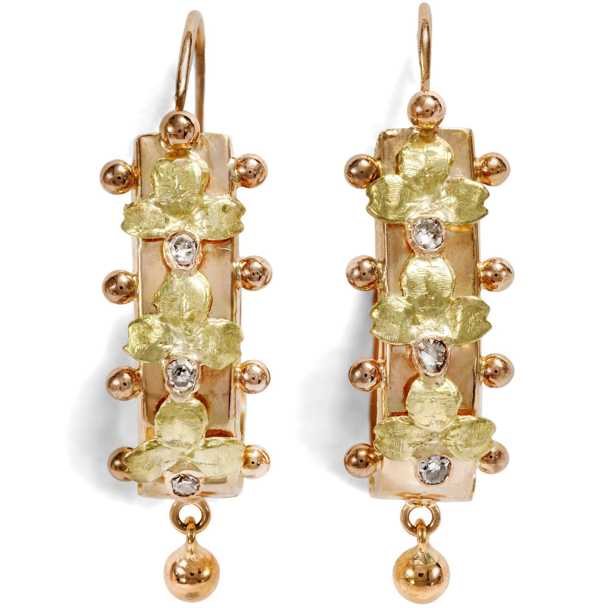 626974-hofer-antikschmuck-Schoene-Poissarden-Ohrringe-mit-Diamanten-in-Gold-Marseille-1920er-Jahre-Schmuck-der-Fischweiber