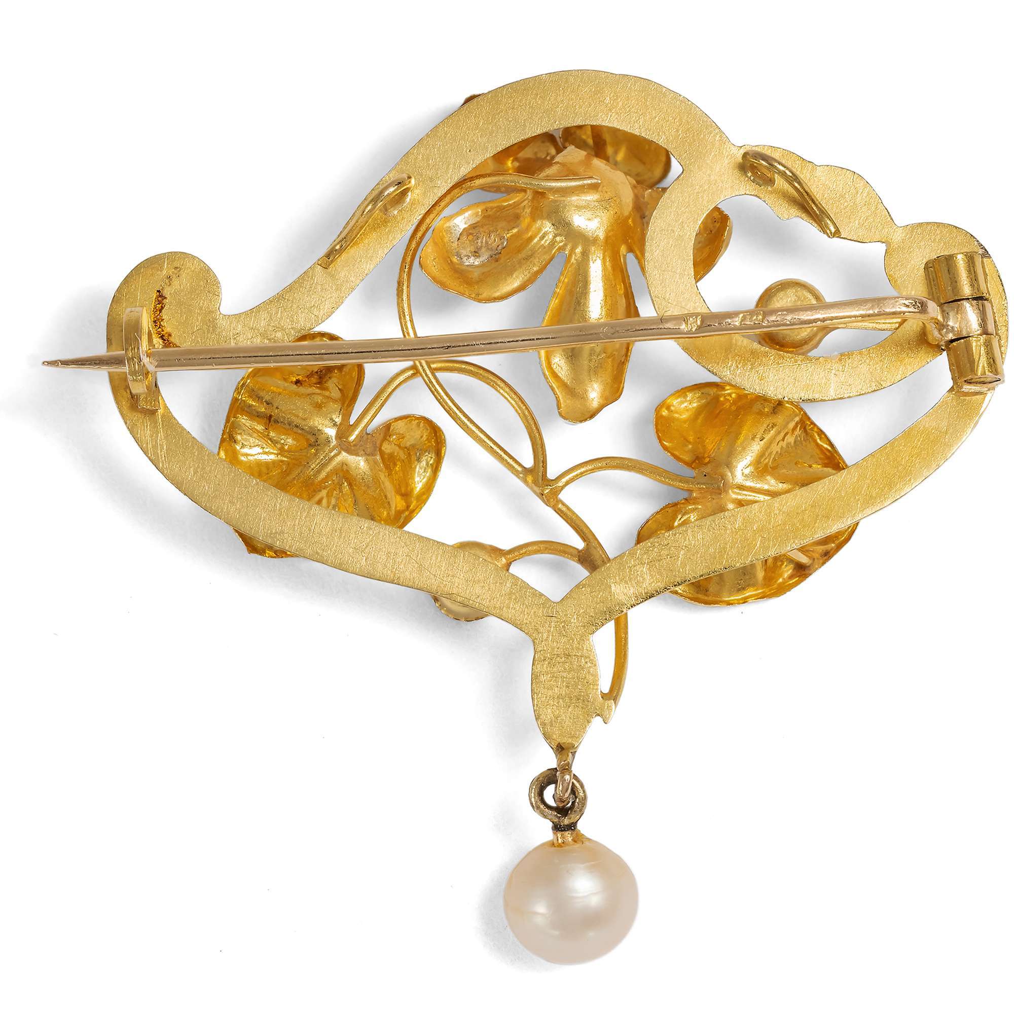 627061-hofer-antikschmuck-Florale-Jugendstil-Brosche-mit-Granat-und-Perlen-in-Gold-Paris-um-1900-Knospe-Bluete-Frucht_2