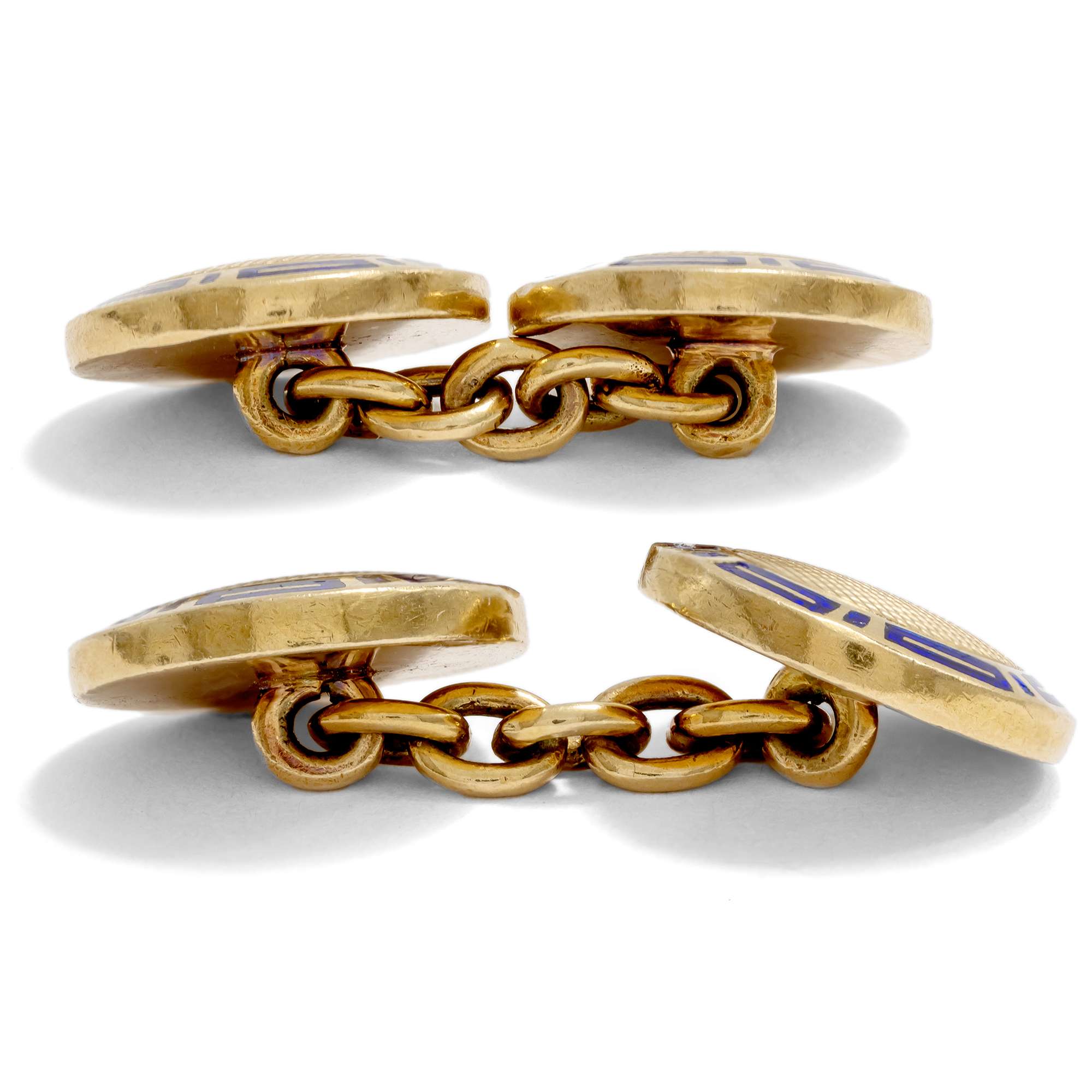 627097-hofer-antikschmuck-Hochwertige-vintage-Manschettenknoepfe-aus-Gold-mit-Email-von-Bulgari-Rom-um-1985-Klassische-Formen_3