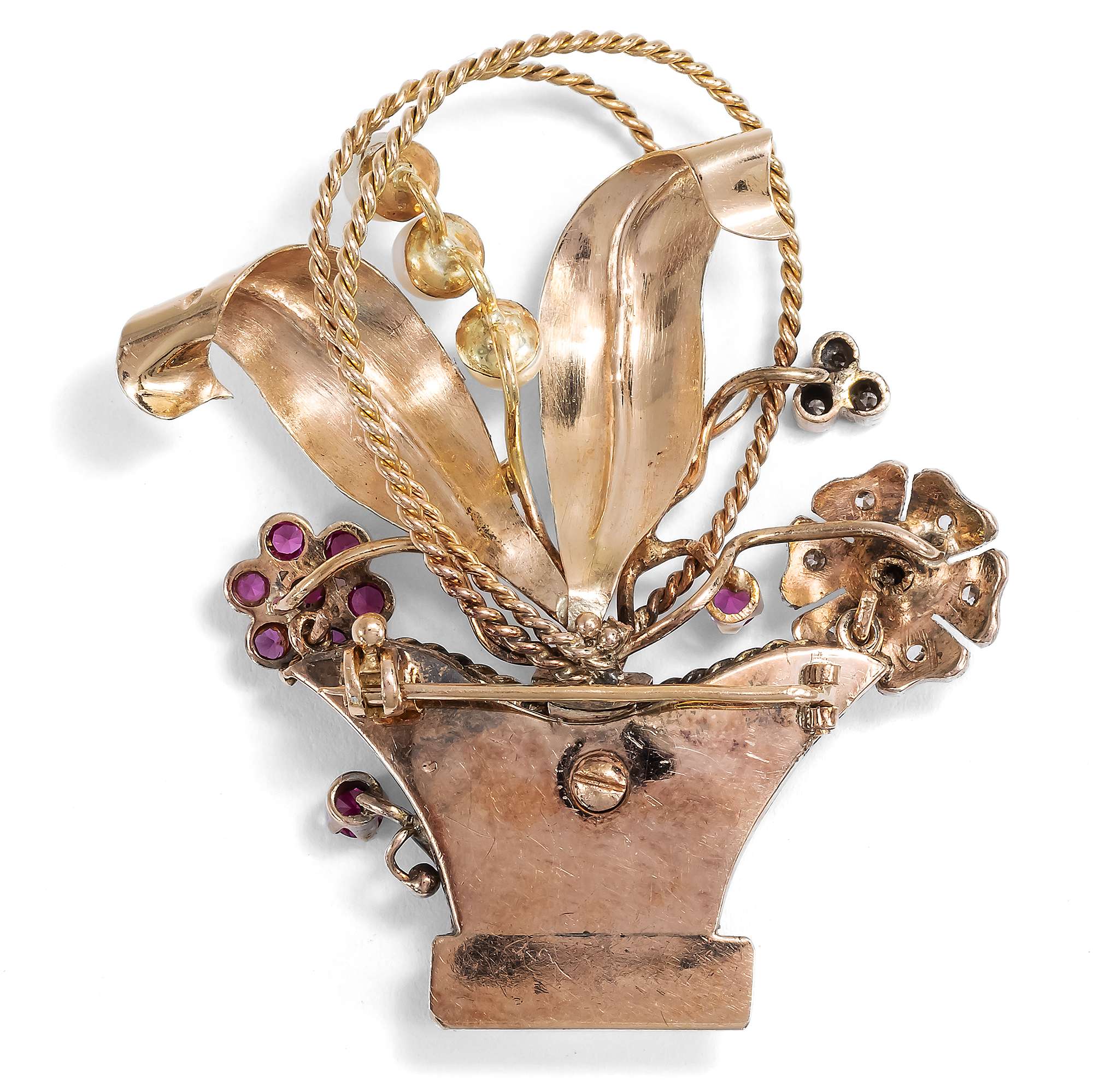 627184-hofer-antikschmuck-Eleganter-Blumenkorb-mit-Perlen-Diamanten-und-synthetischen-Rubinen-in-Gold-um-1940-Sorgenfreie-Blueten_3