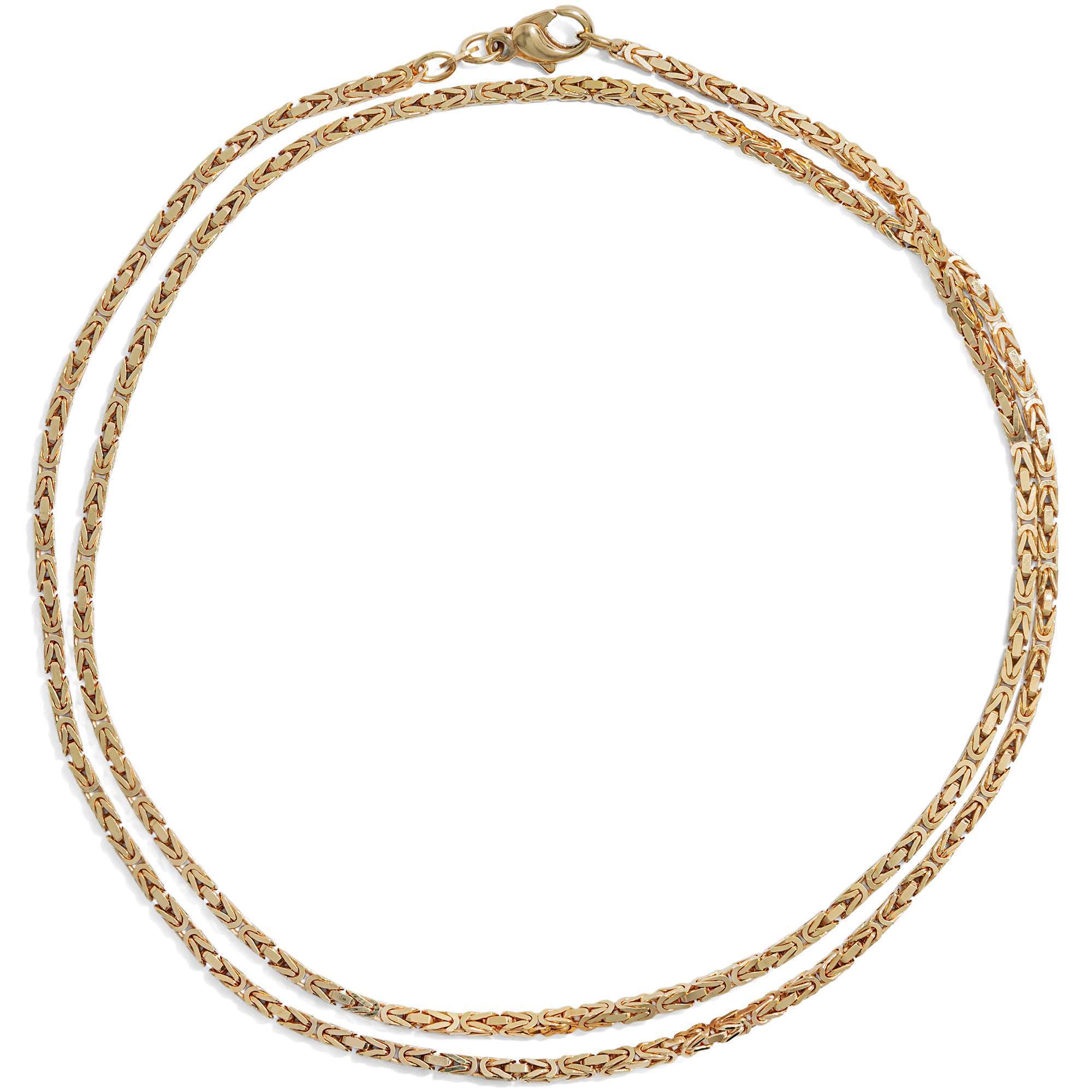 627517-hofer-antikschmuck-Vintage-Koenigskette-aus-roetlichem-Gold-Moensheim-um-1980-An-die-Kette-gelegt