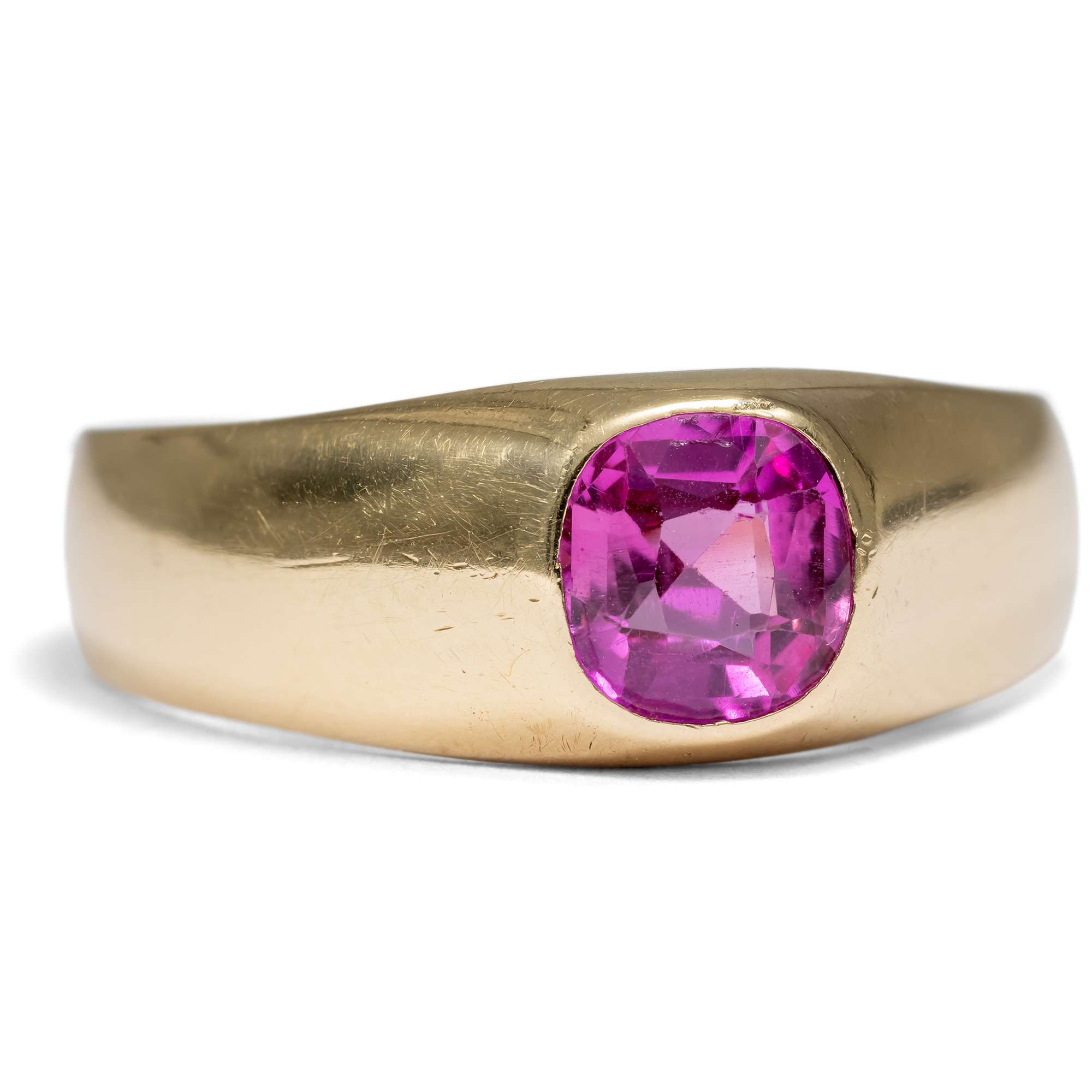 627664-hofer-antikschmuck-Antiker-Bandring-mit-synthetischem-Korund-in-Gold-um-1920-Verneuils-Vermaechtnis