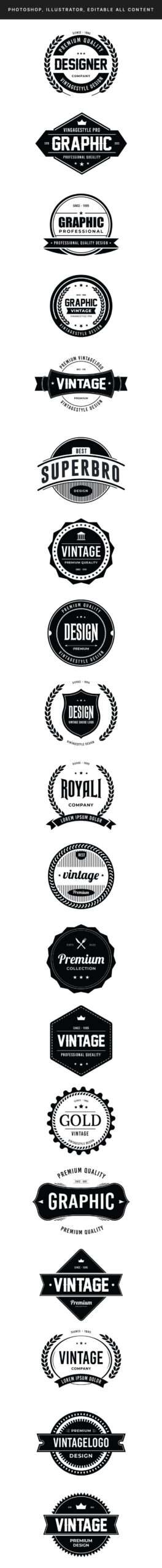 Vintage Badge Logo Design Collection