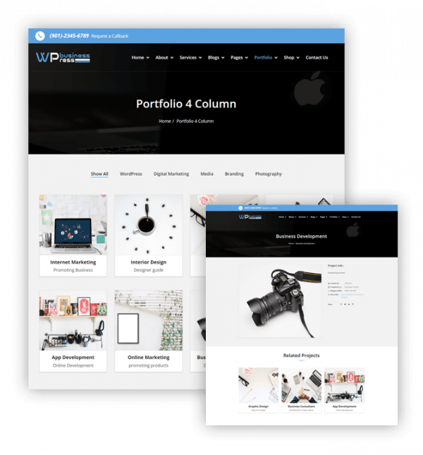 Wpbusinesspress-portfolio.png WP Marketing Premium theme